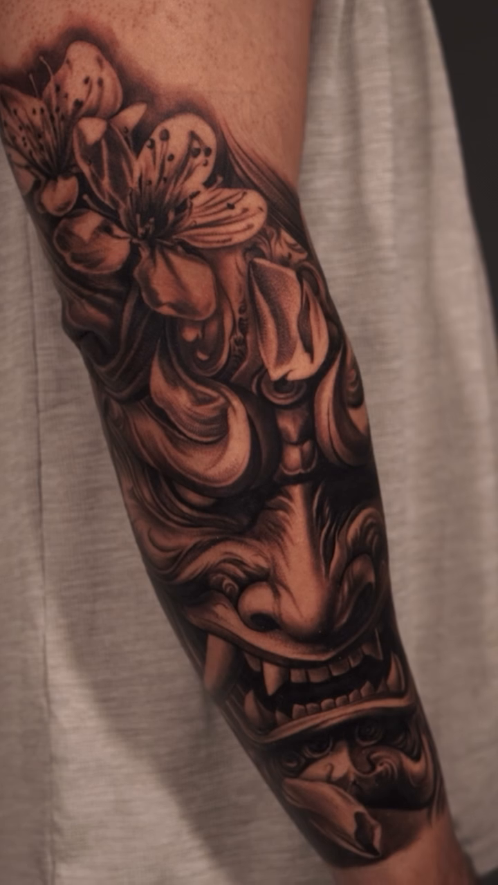 Tattoo by @reyolivarestattoos — japanese_irezumi, black_and_grey