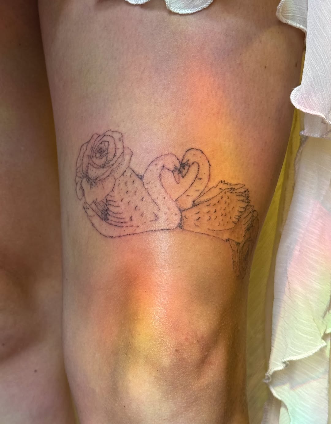 Fine line tattoo on the forearm by hannah 🧸