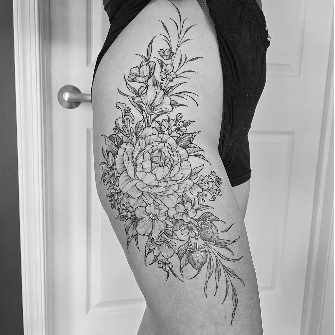 Tattoo by @letdanipokeyou — fine_line, black_and_grey
