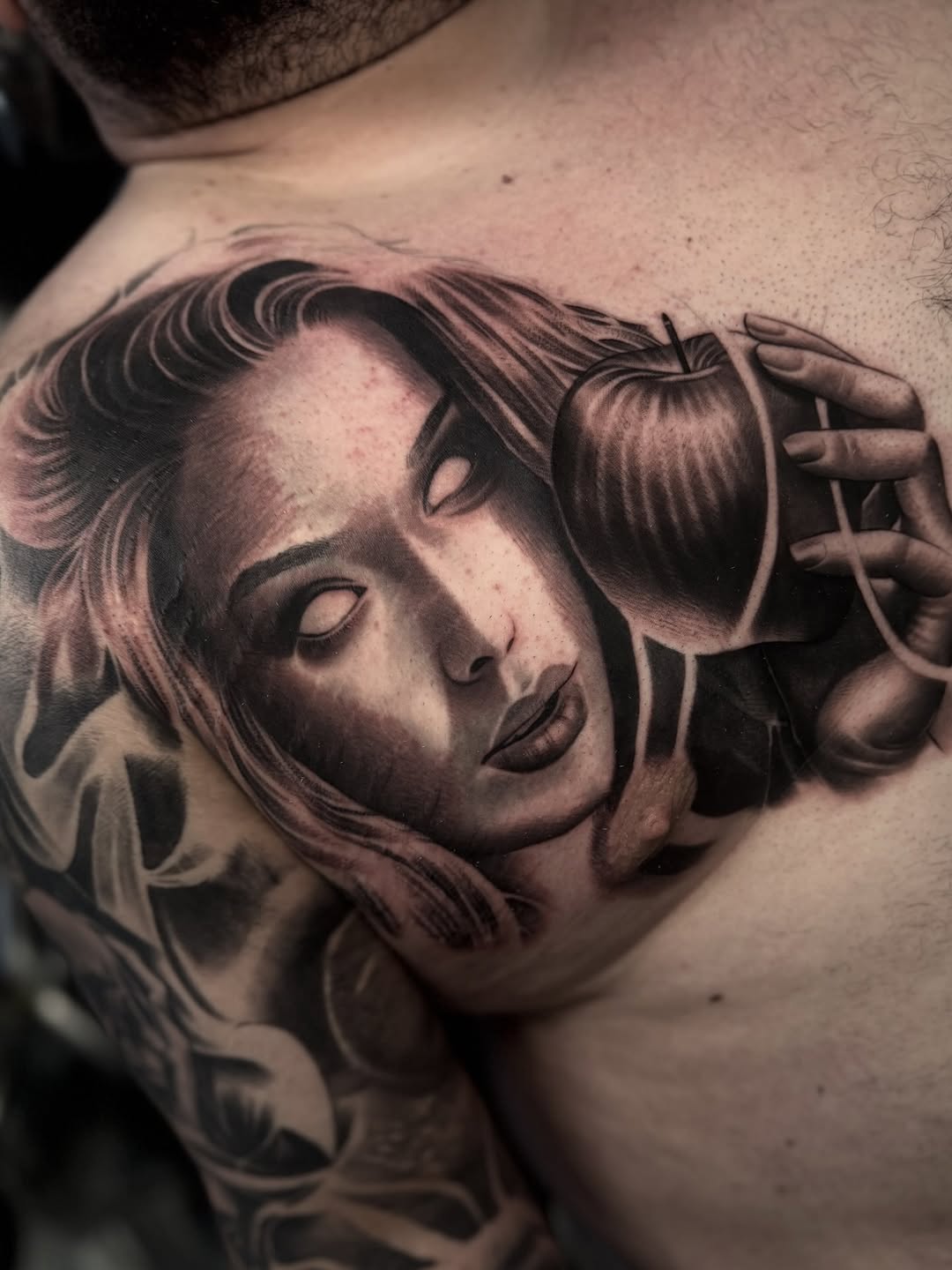 Tattoo by @angel_damiangg — black_and_grey, realism