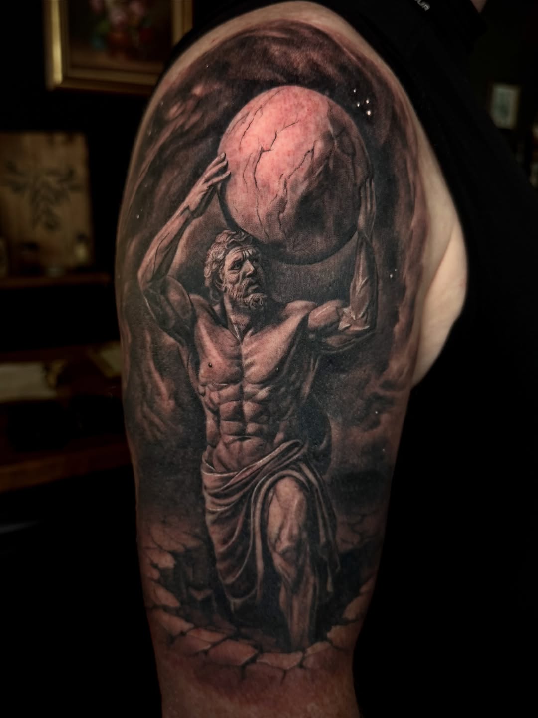 Tattoo by @caroline_yurek_tattoo — realism, black_and_grey