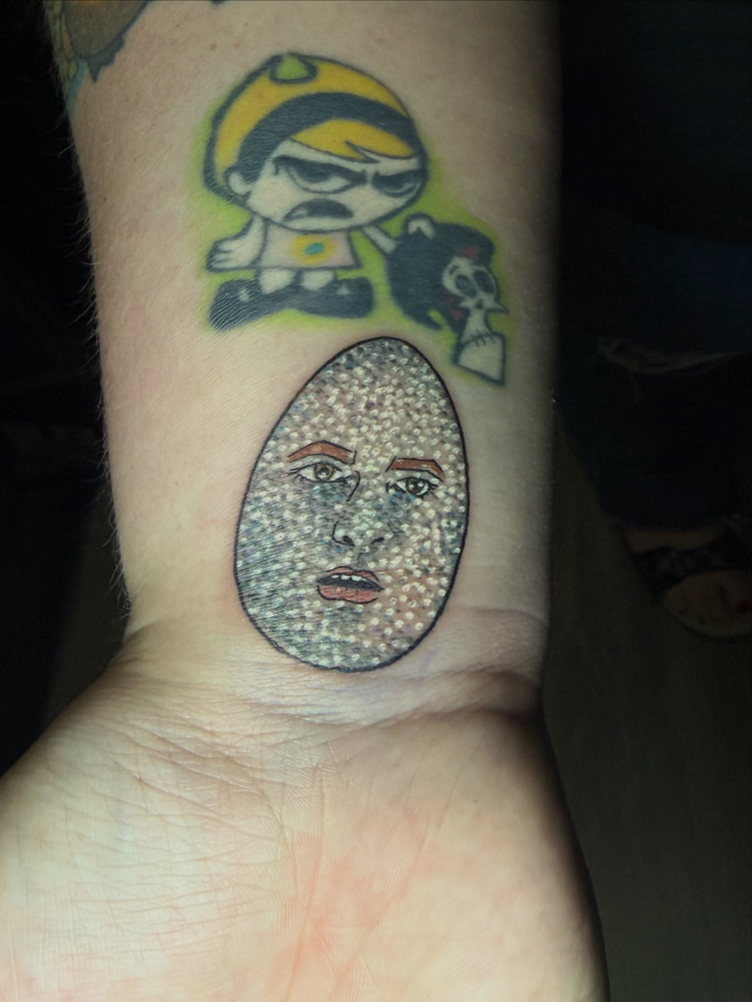 Dotwork portrait dotwork tattoo on the forearm by Rachel Hanke