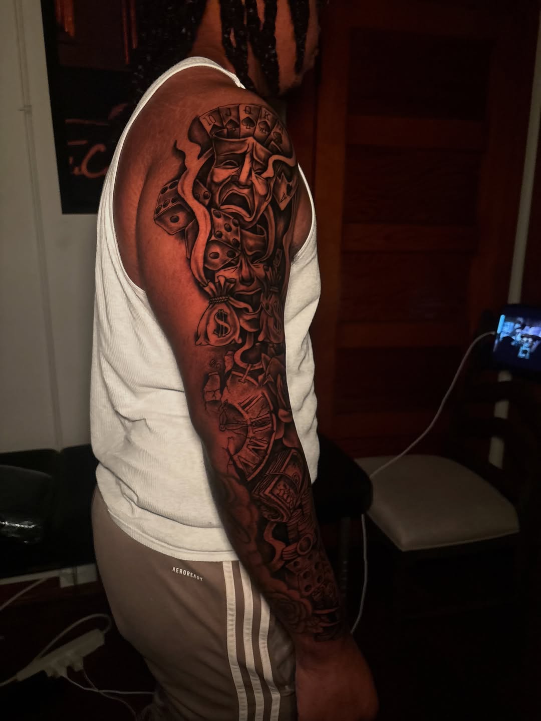 Tattoo by @maleekinkz โ black_and_grey, realism