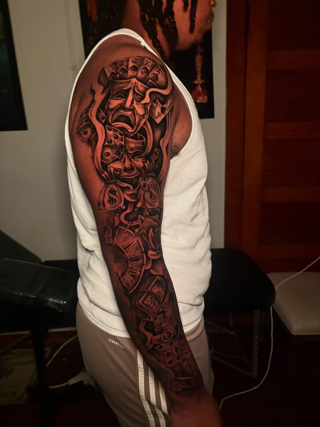 Tattoo by @maleekinkz โ black_and_grey, realism