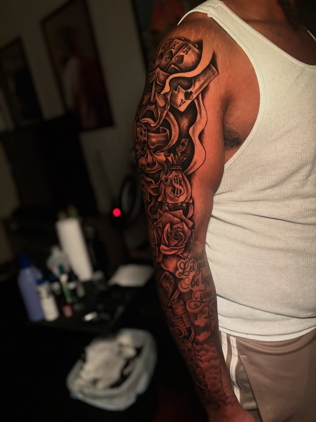 Tattoo by @maleekinkz โ realism, black_and_grey