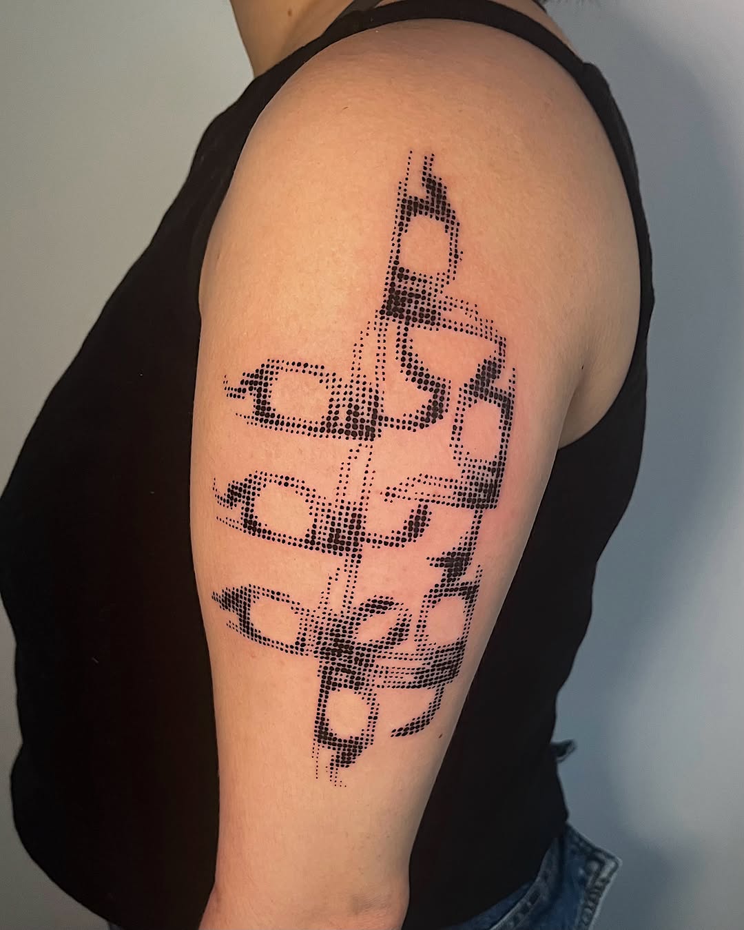 Tattoo by @sugarscab — dotwork, black_and_grey