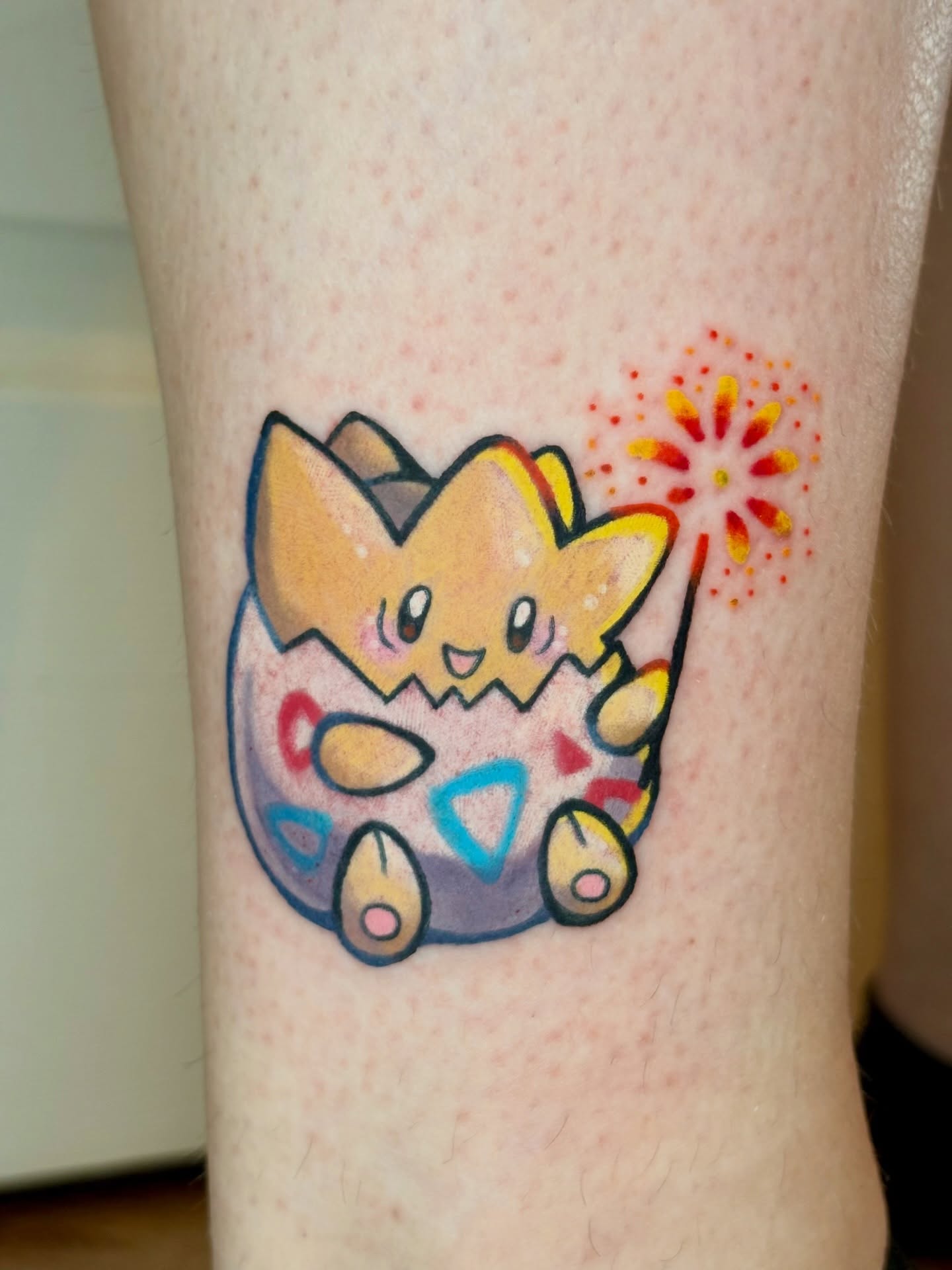 Kawaii creature dotwork tattoo on the forearm by Callum