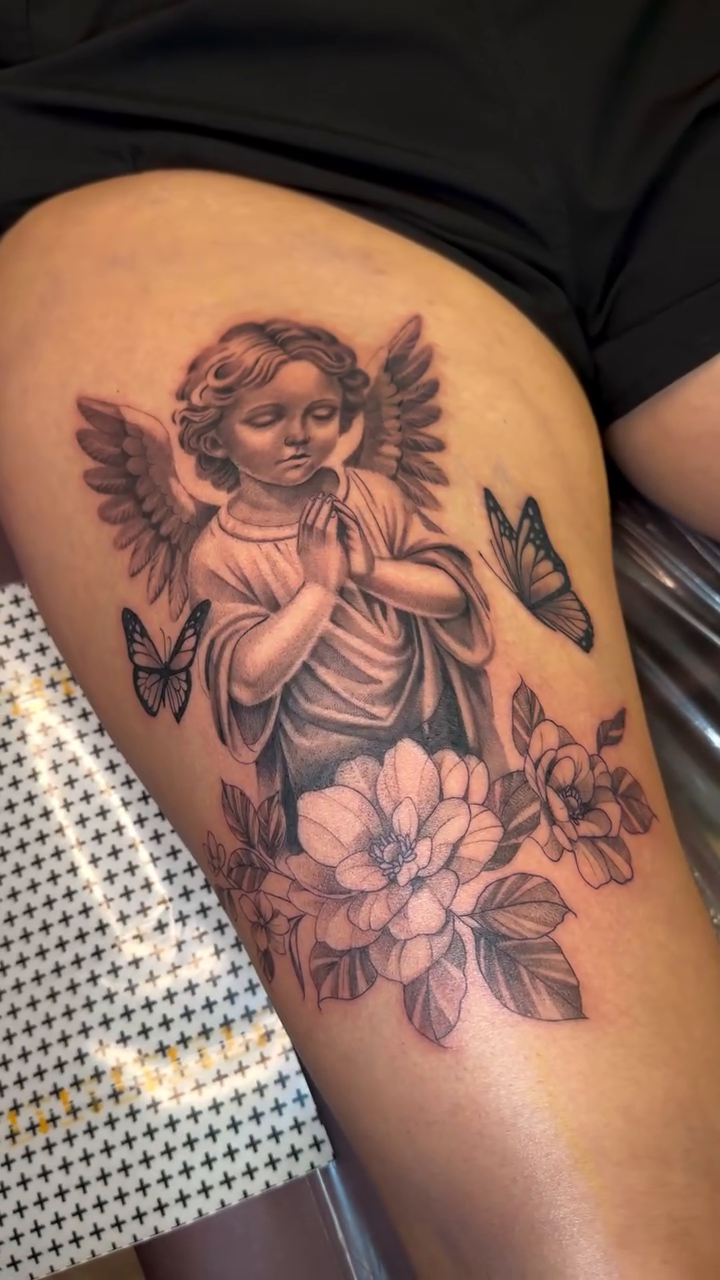 Tattoo by @arlingtonink_nickochoa — black_and_grey, realism