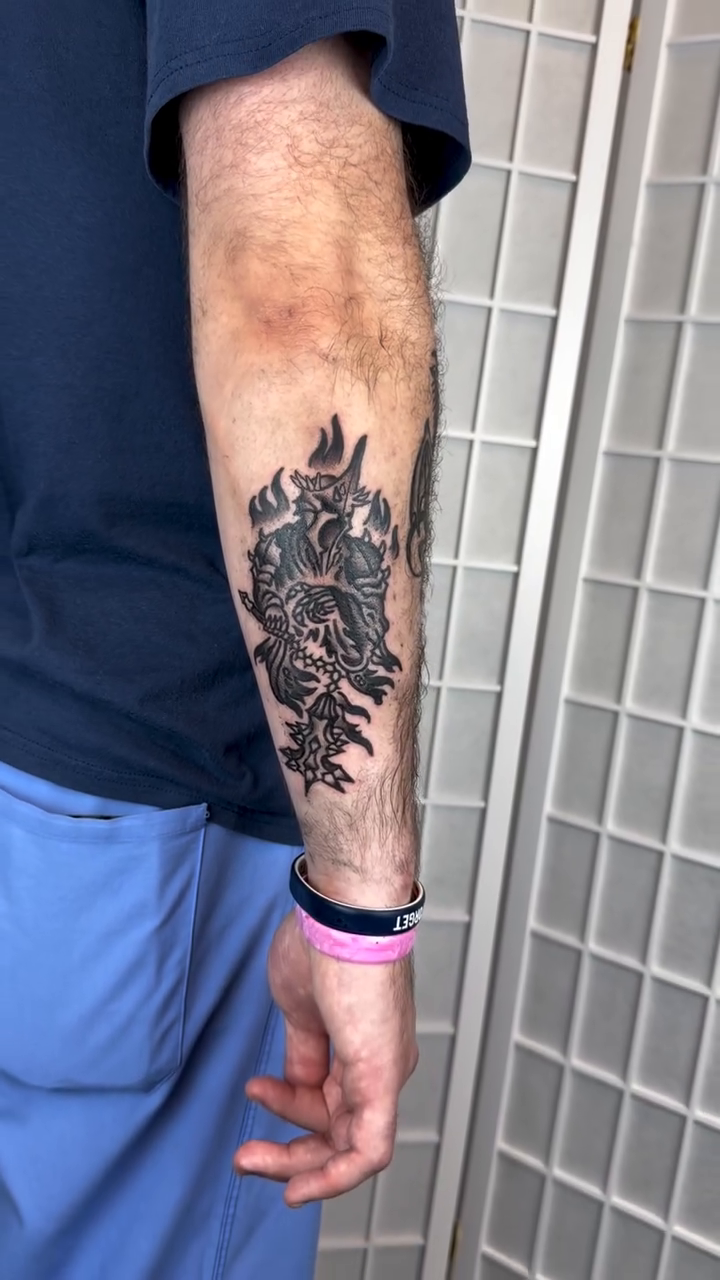Tattoo by @sadvladink — japanese_irezumi, black_and_grey