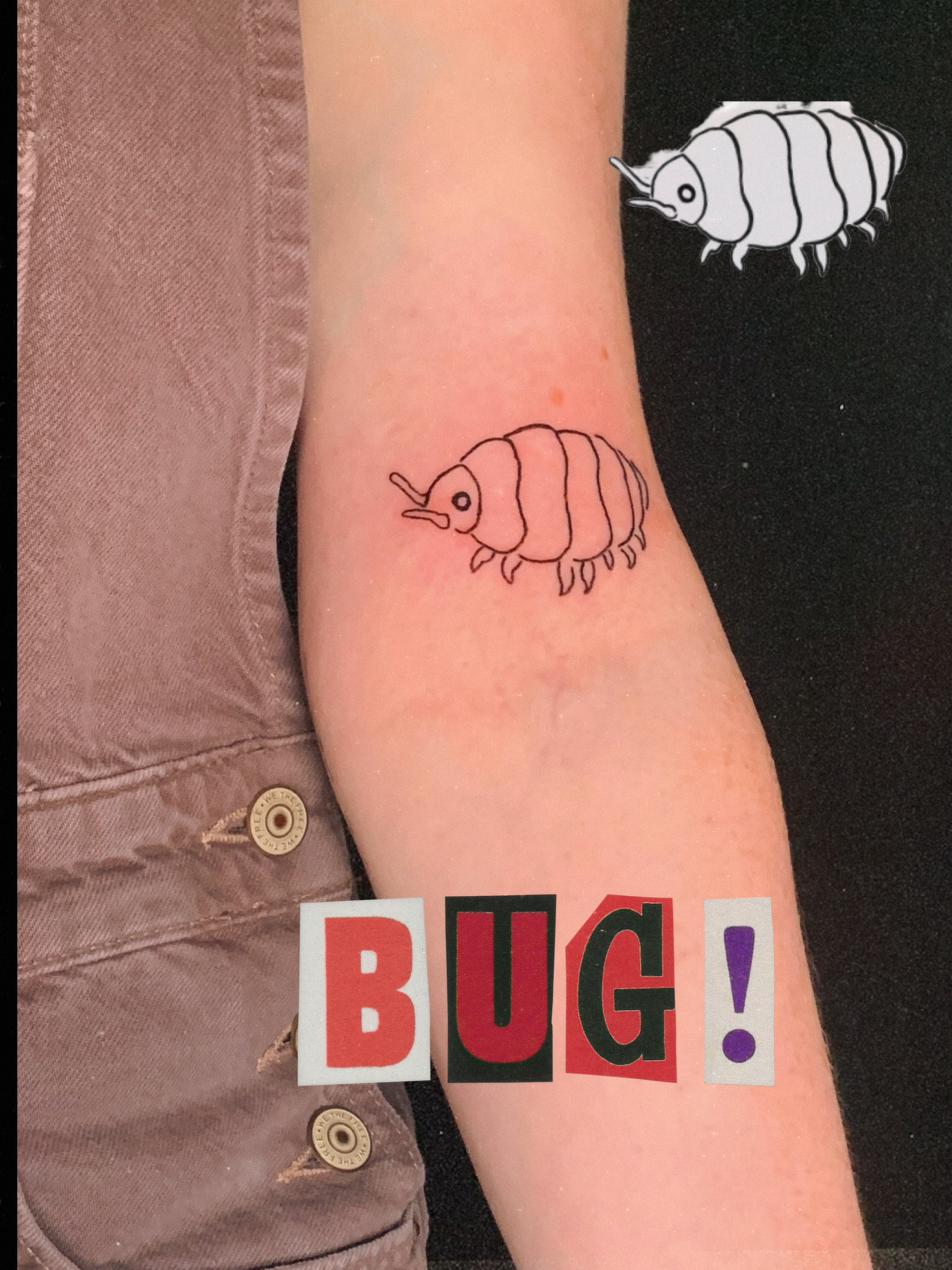 Woodlouse realism tattoo on the forearm by charles