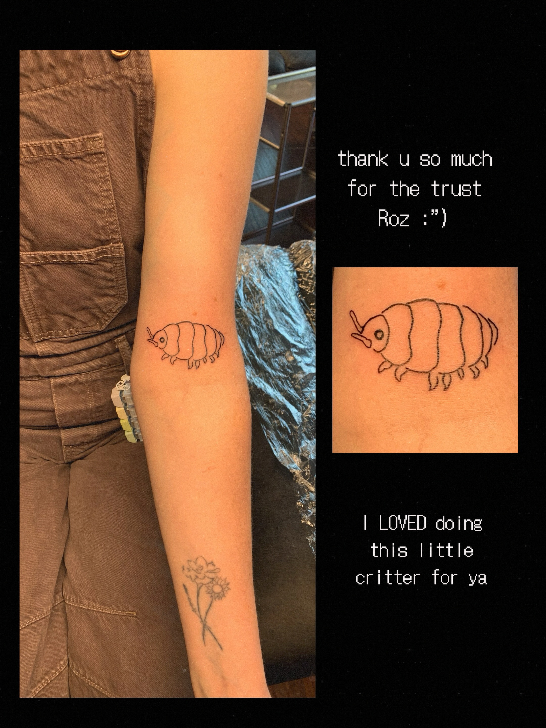 Beetle black and grey tattoo on the forearm by charles