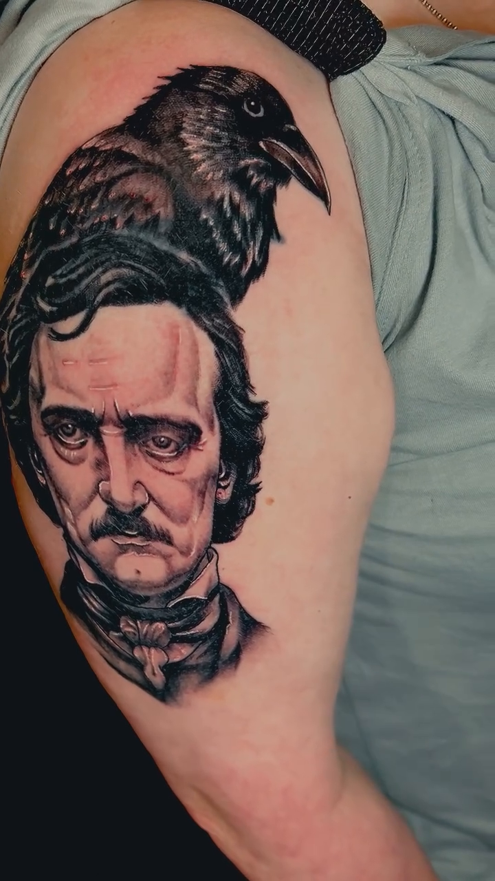 Tattoo by @gothictatts1994 — realism, black_and_grey