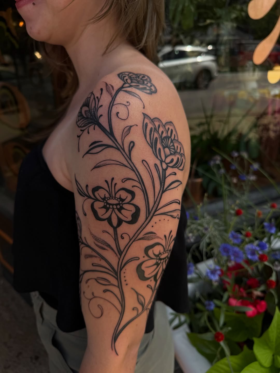 Tattoo by @allisonirvintattoo — fine_line, black_and_grey