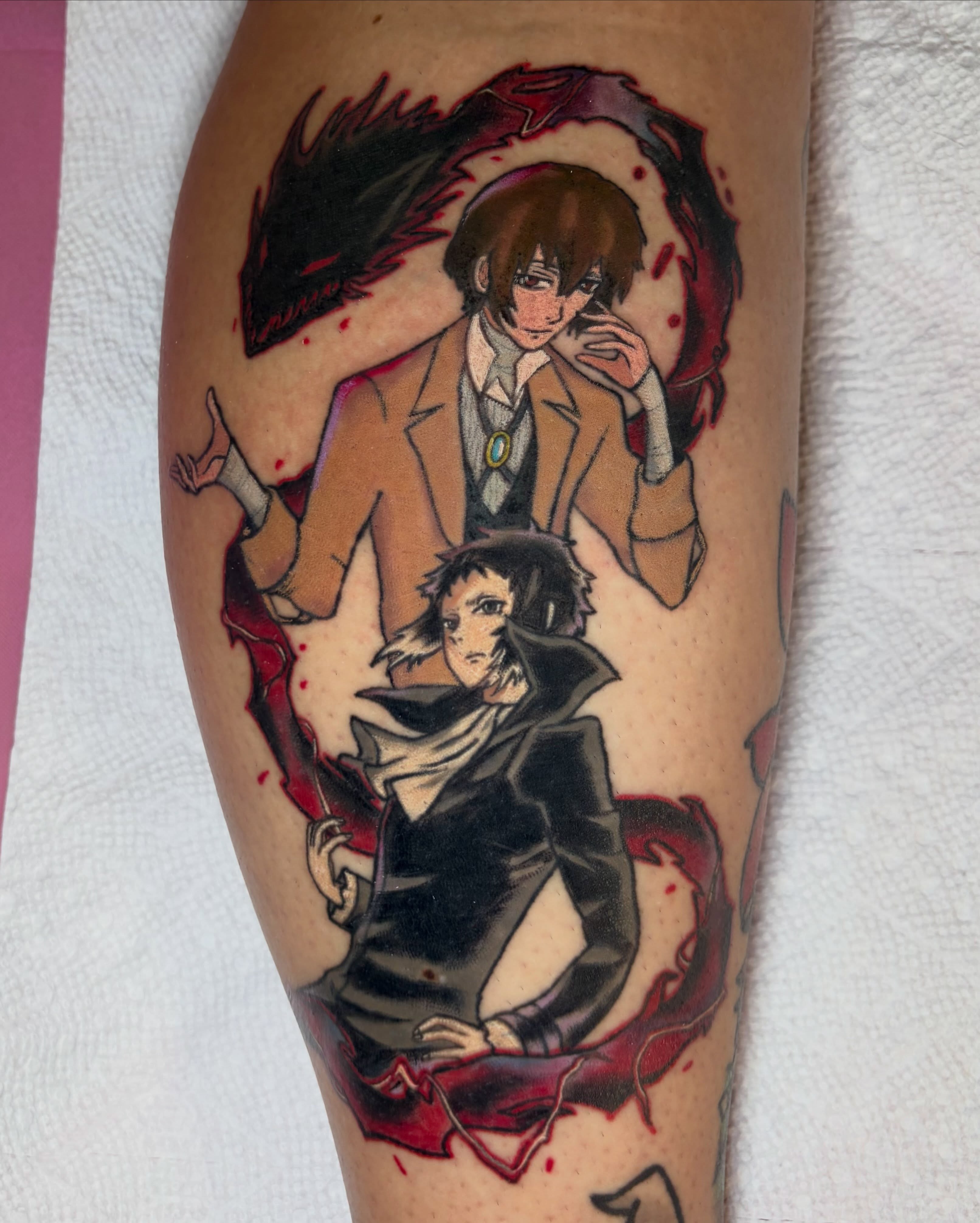 Tattoo by @juliet_miller — anime, dotwork