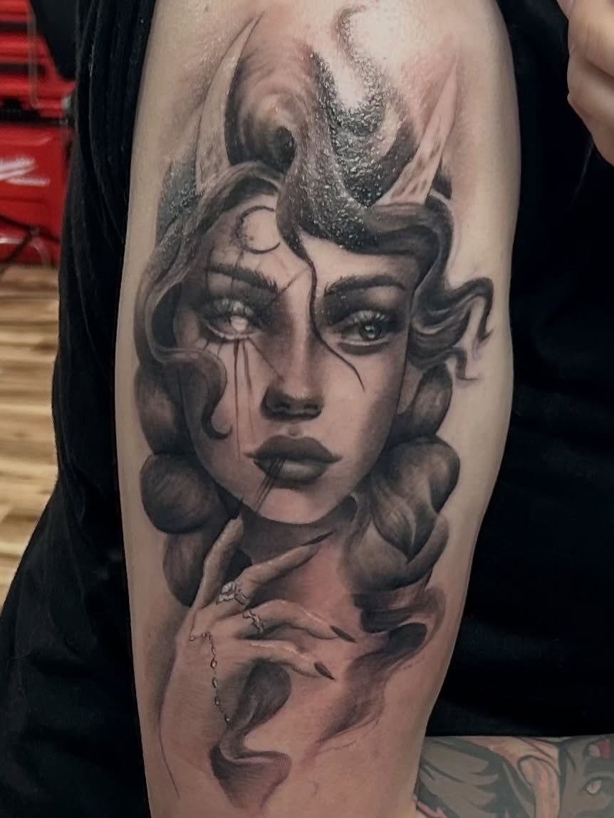 Tattoo by @divineink_nyc — realism, dark_realism