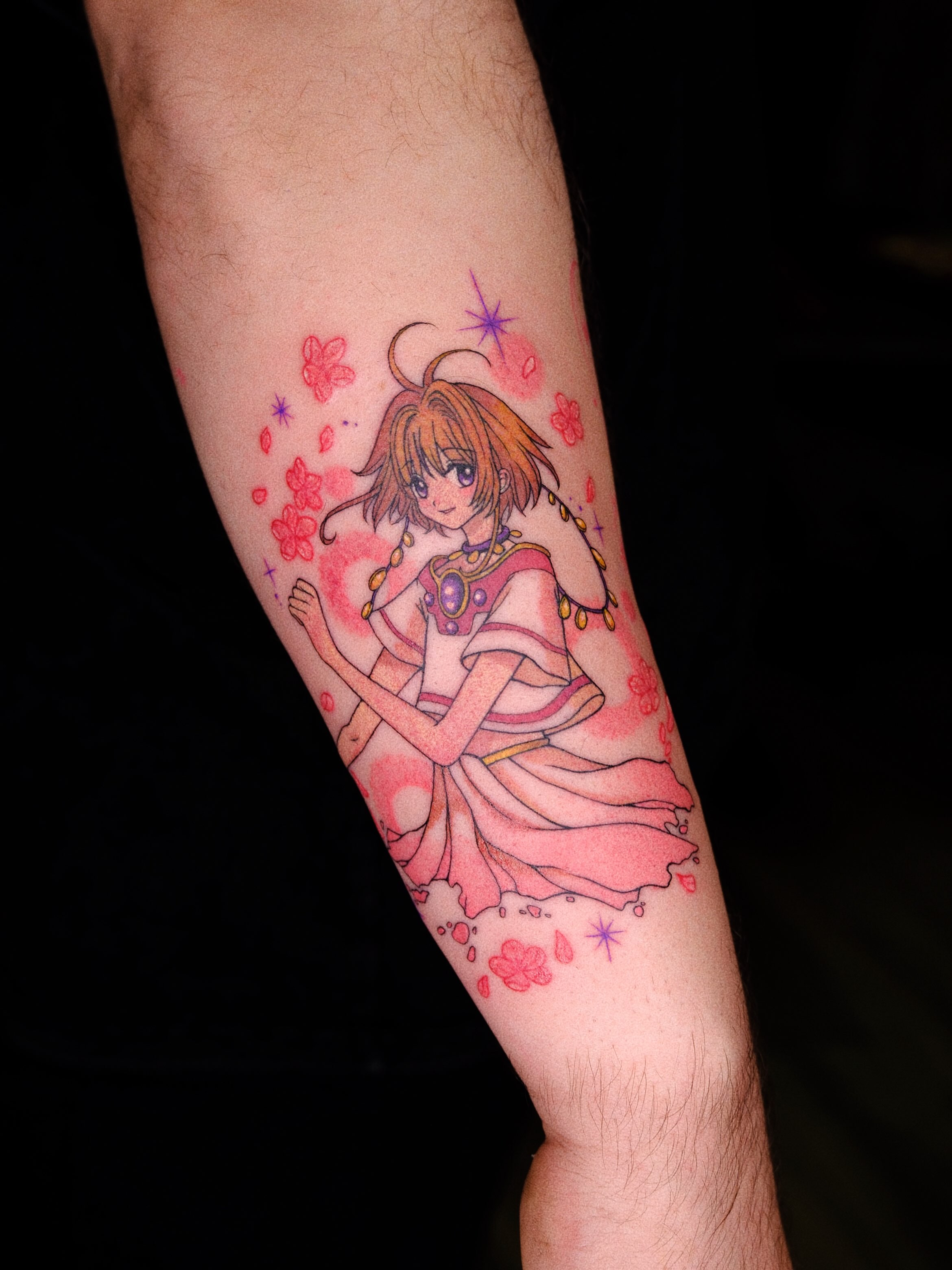 Anime girl anime tattoo on the forearm by rita_tattooist