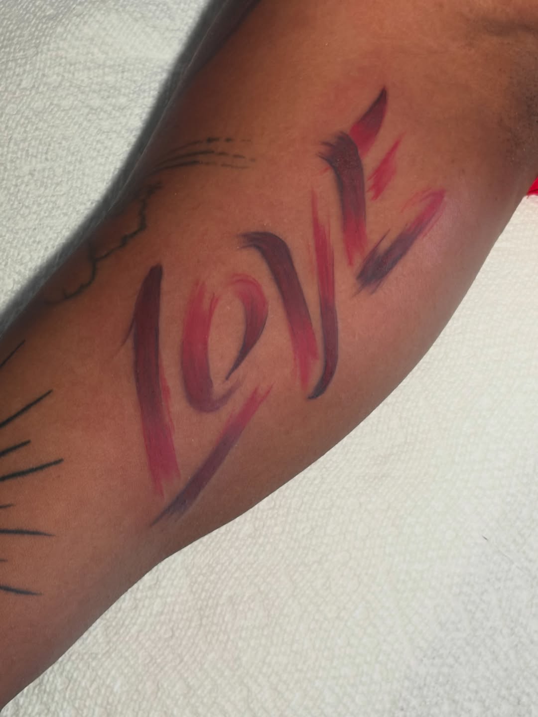 Tattoo by @exzavior__ โ lettering_script, trash_polka