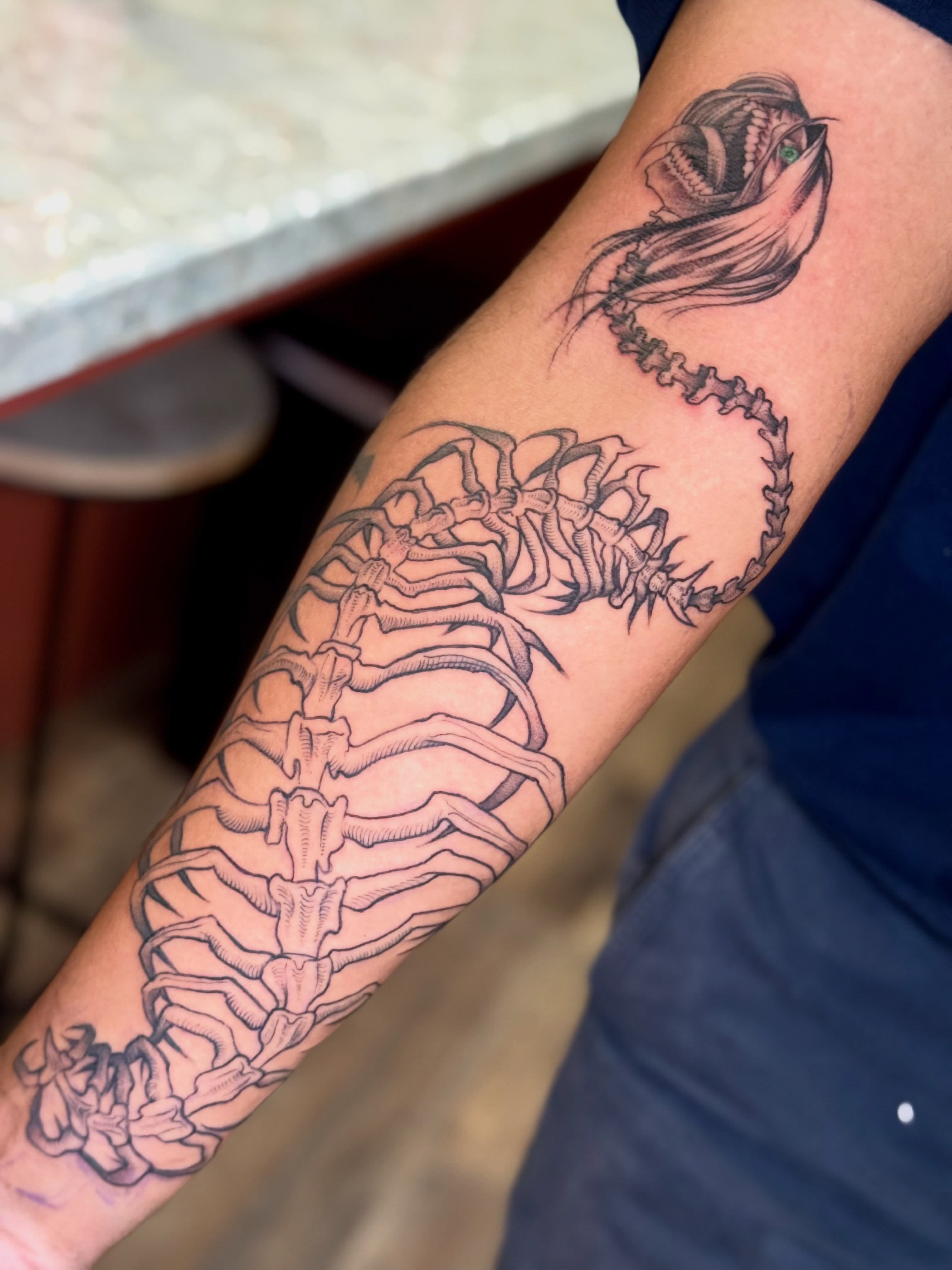 Scorpion black and grey tattoo on the forearm by 🗡️Abi🗡️