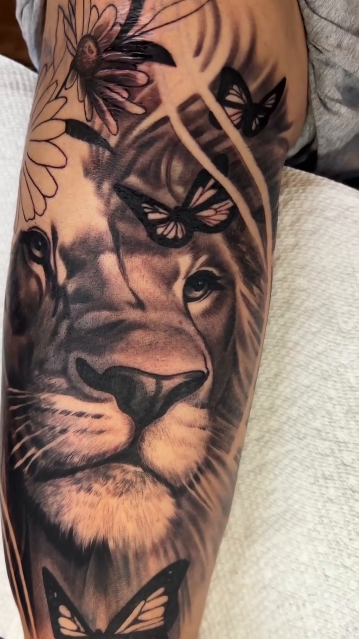 Tattoo by @harveyztattooz — realism, black_and_grey