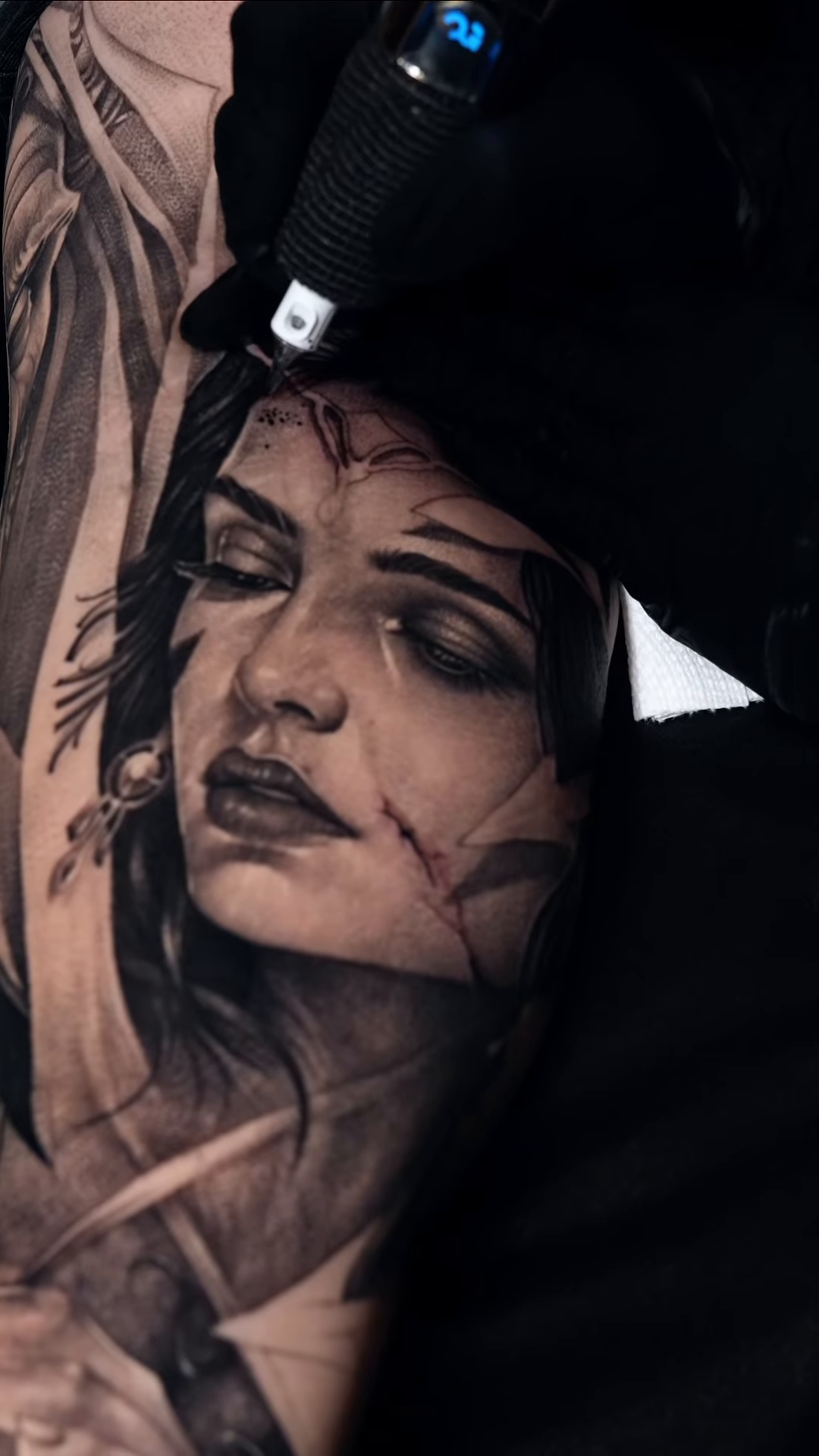 Tattoo by @vicmantattooartist — realism, black_and_grey