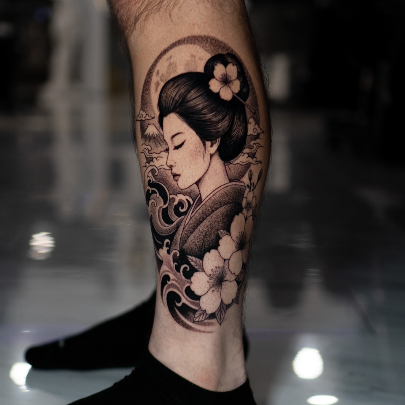 Tattoo by @inkdrunkjorden โ japanese_irezumi, black_and_grey