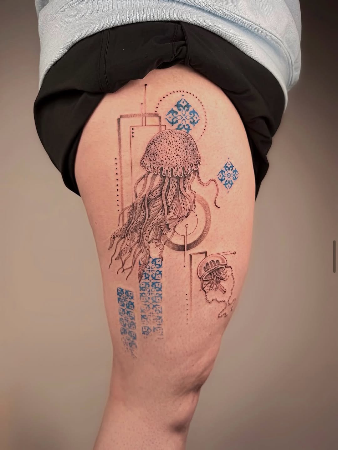 Tattoo by @millakastattoos β geometric, dotwork