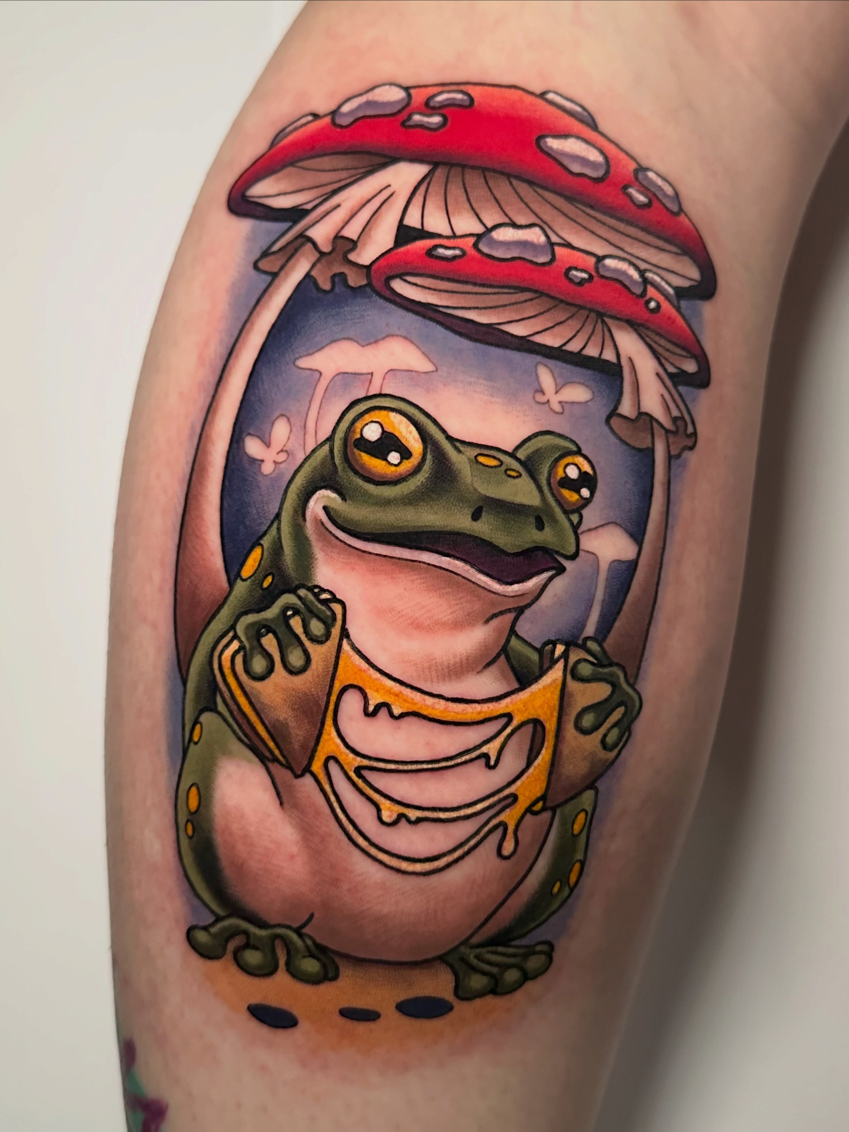 Frog realism tattoo on the forearm by 🌿 Vicky Stoner 🌿