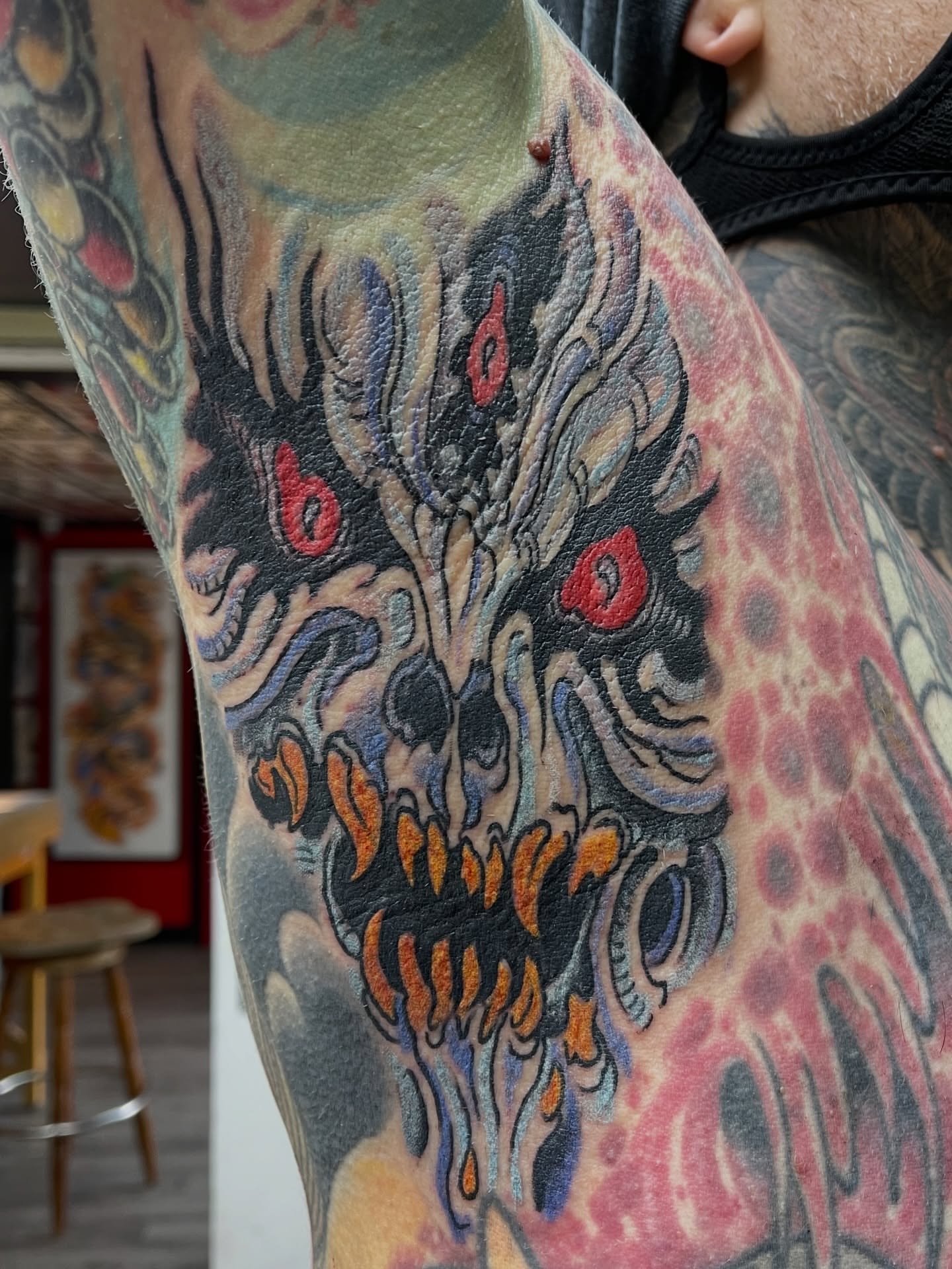 Tattoo by @annettelarulez — japanese_irezumi, black_and_grey