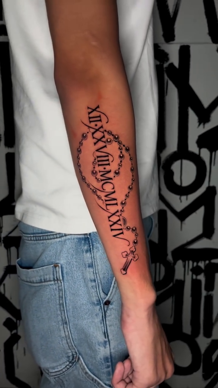 Lettering tattoo on the forearm by Nick Andrade Las Vegas Tattoo Artist