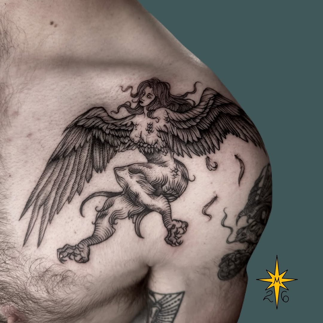 Tattoo by @maddstatts โ black_and_grey, illustrative