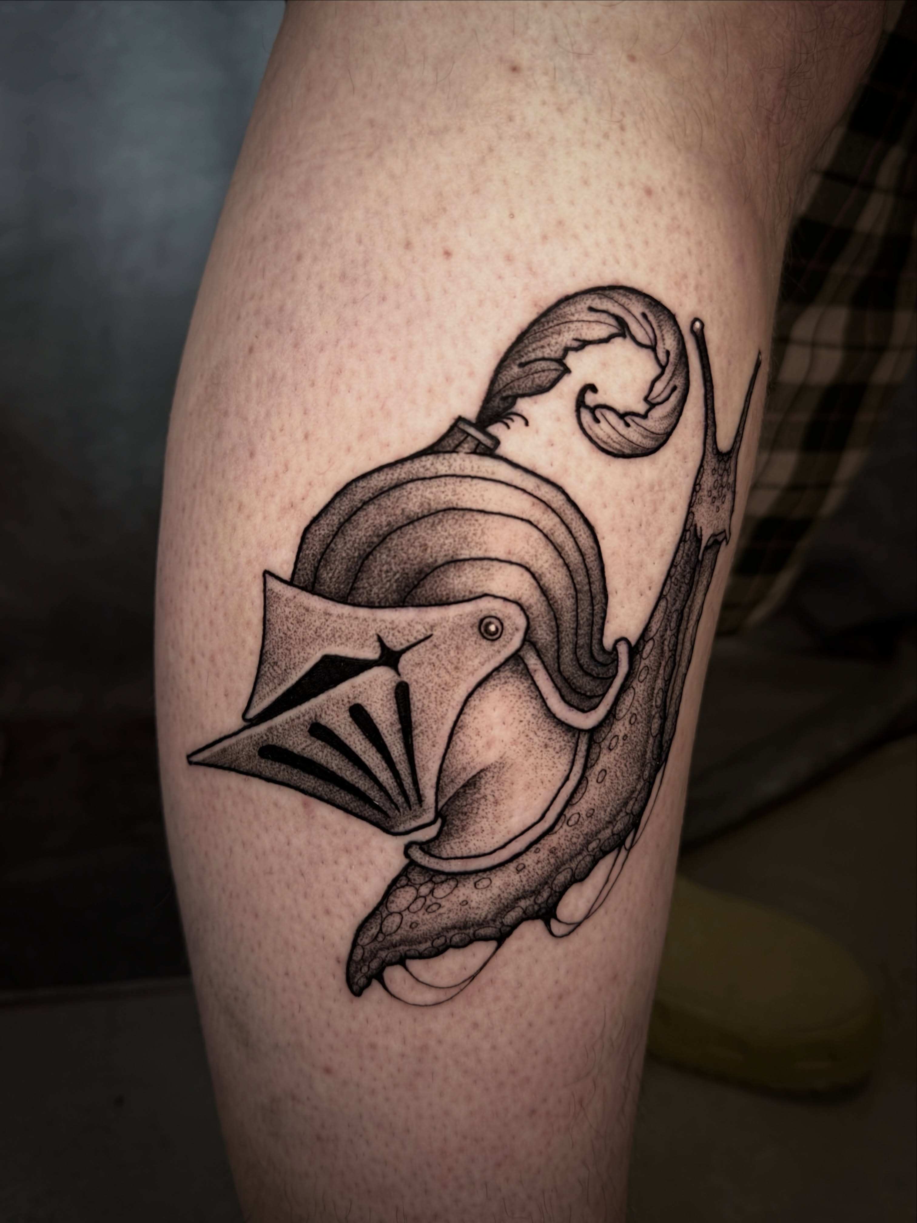 Tattoo by @d.lucian.tattoos — dotwork, black_and_grey