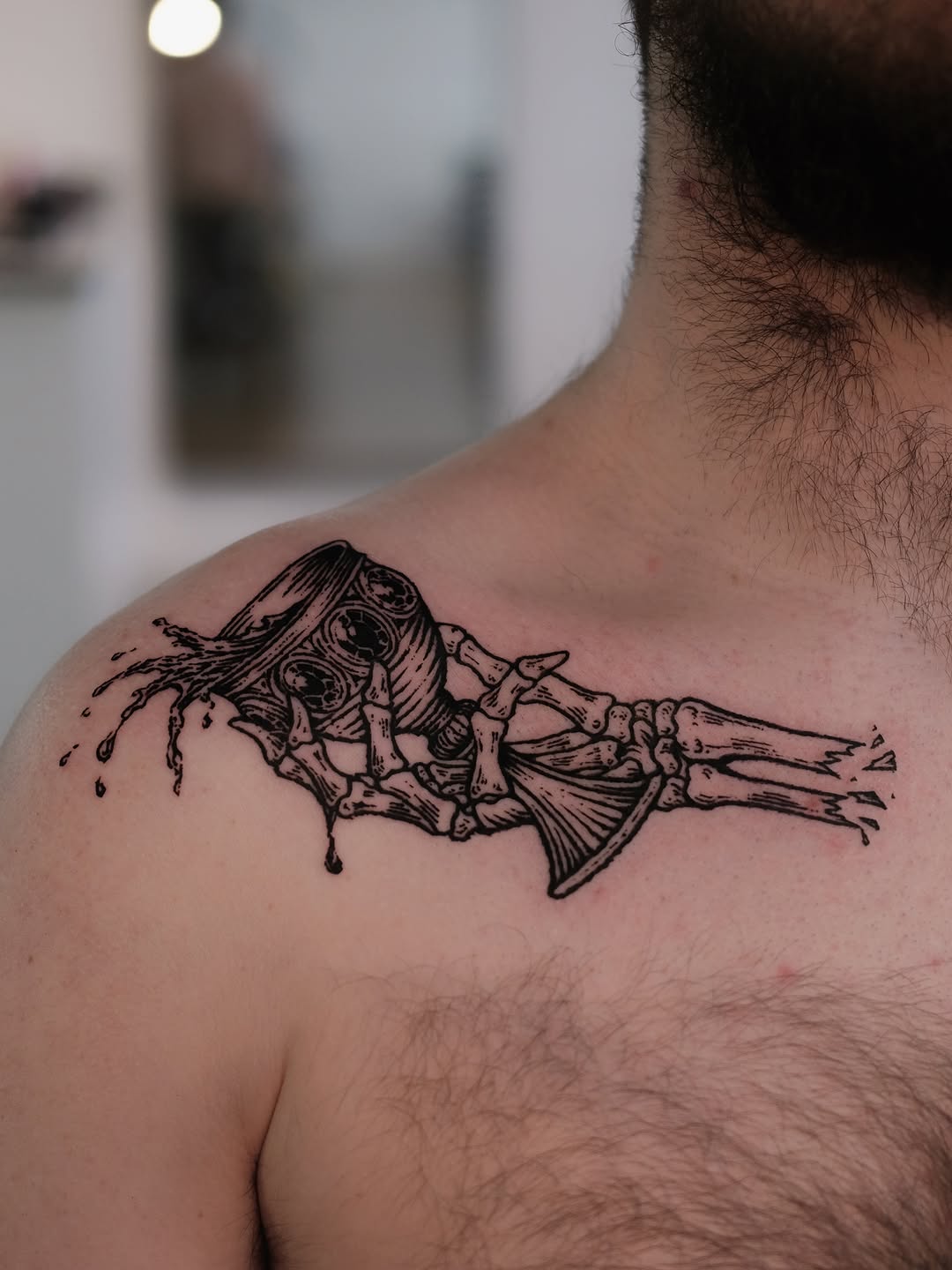 Tattoo by @florawoodcut — blackwork, illustrative