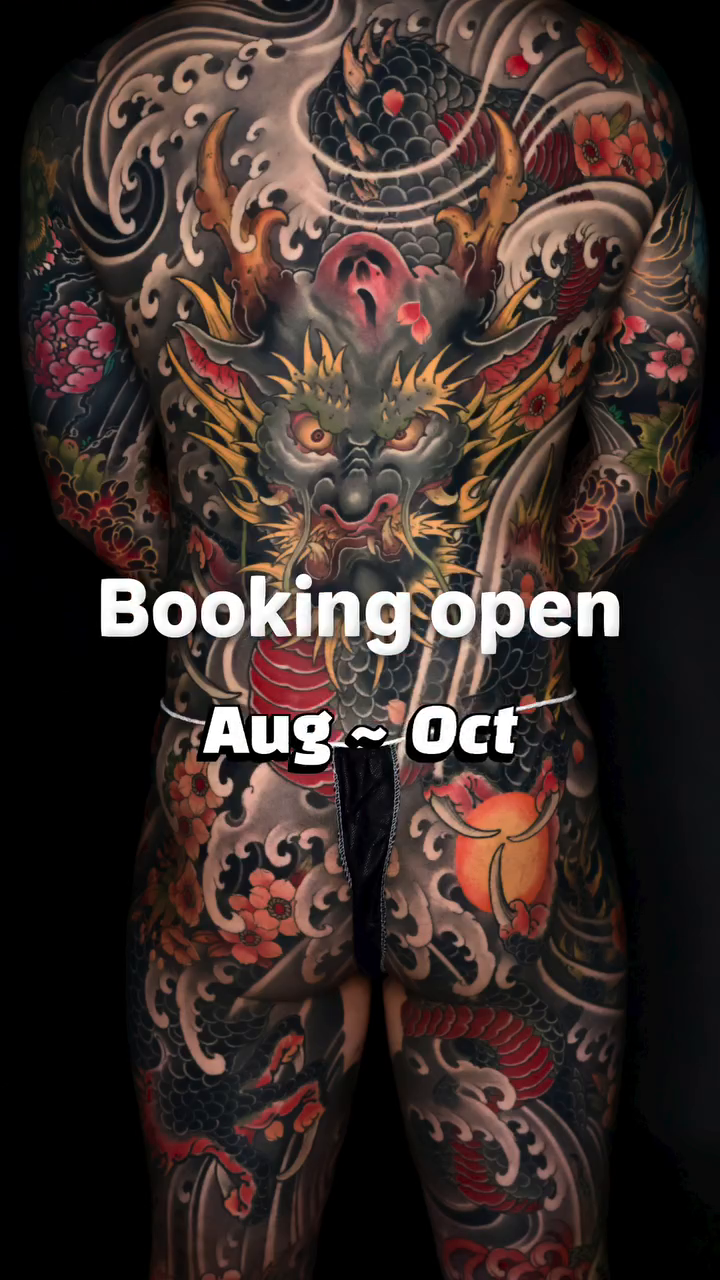 Full back and leg Japanese Irezumi Japanese tattoo on the thigh by Hocheon