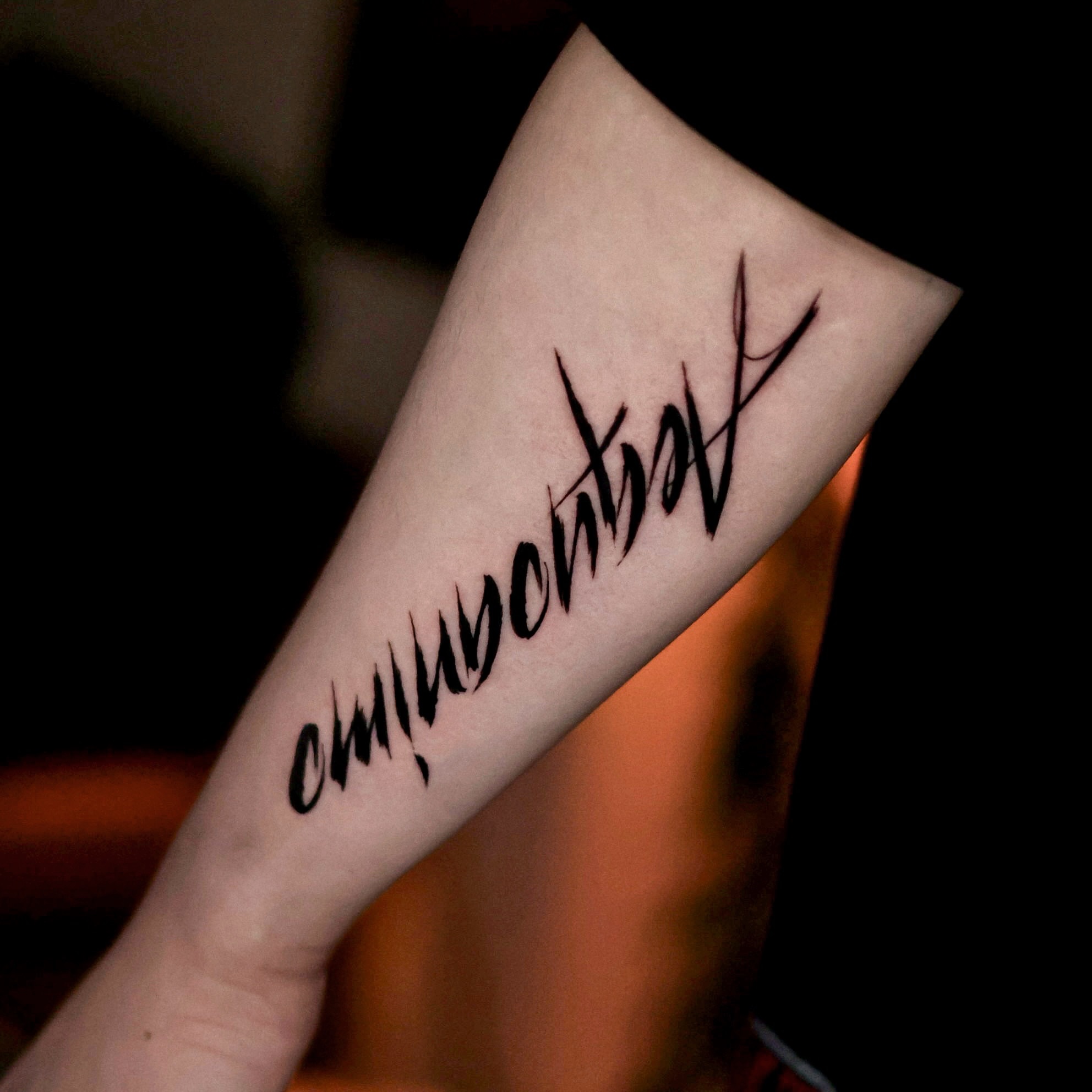 Tattoo by @tattooer_oom — lettering_script