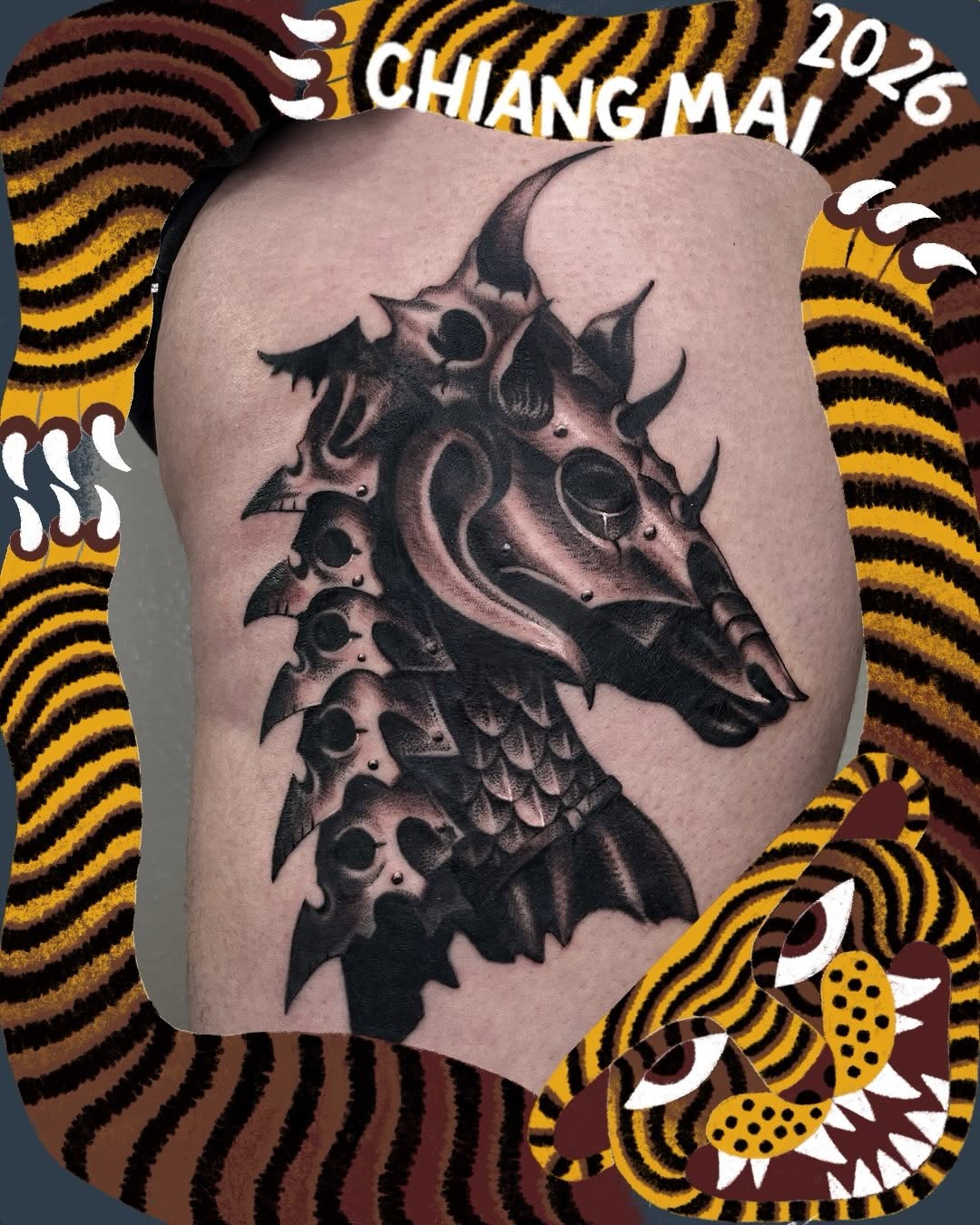 Tattoo by @ghostneedles_ β dark_realism, black_and_grey