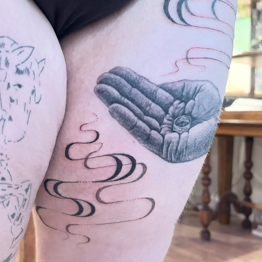 Tattoo by @flowers.for.all.occasions โ black_and_grey, realism