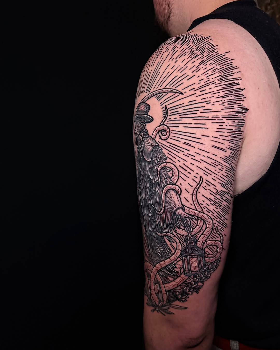 Tattoo by @tattoosbylandon — blackwork, illustrative