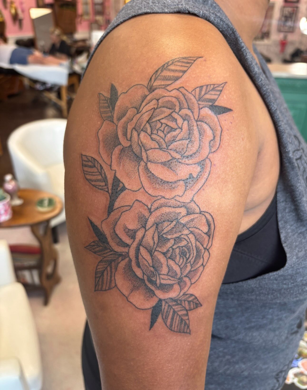 Tattoo by @beccabootattoos — black_and_grey