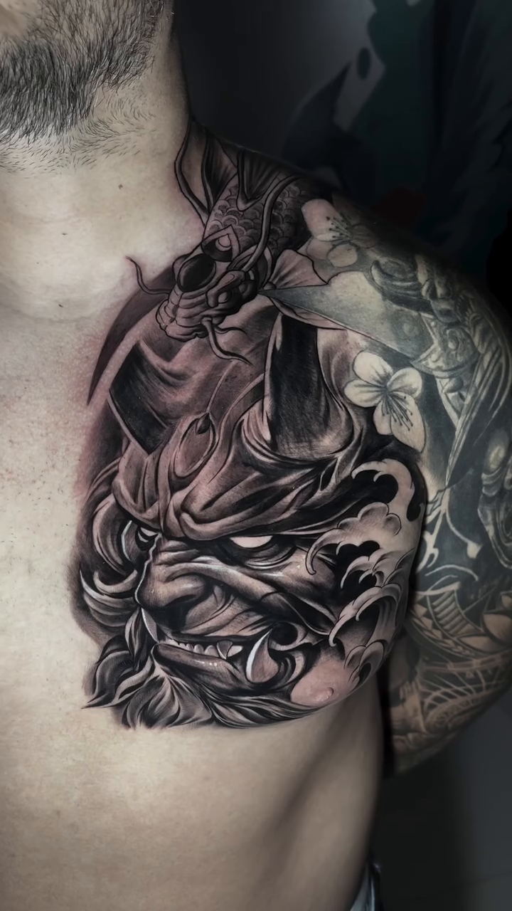 Tattoo by @the_bishoptattoo β japanese_irezumi, black_and_grey