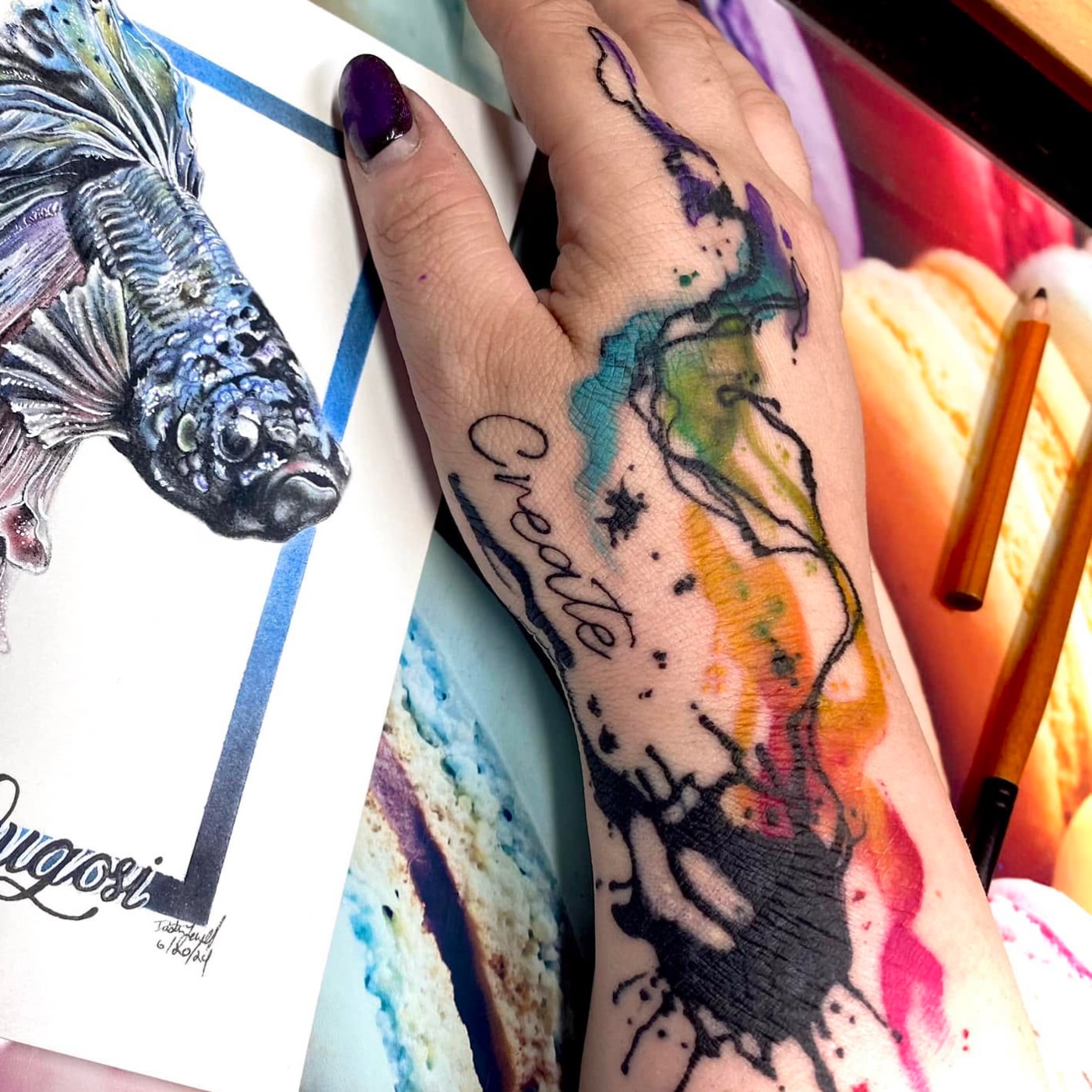 Tattoo by @ravenwrathmore — watercolor
