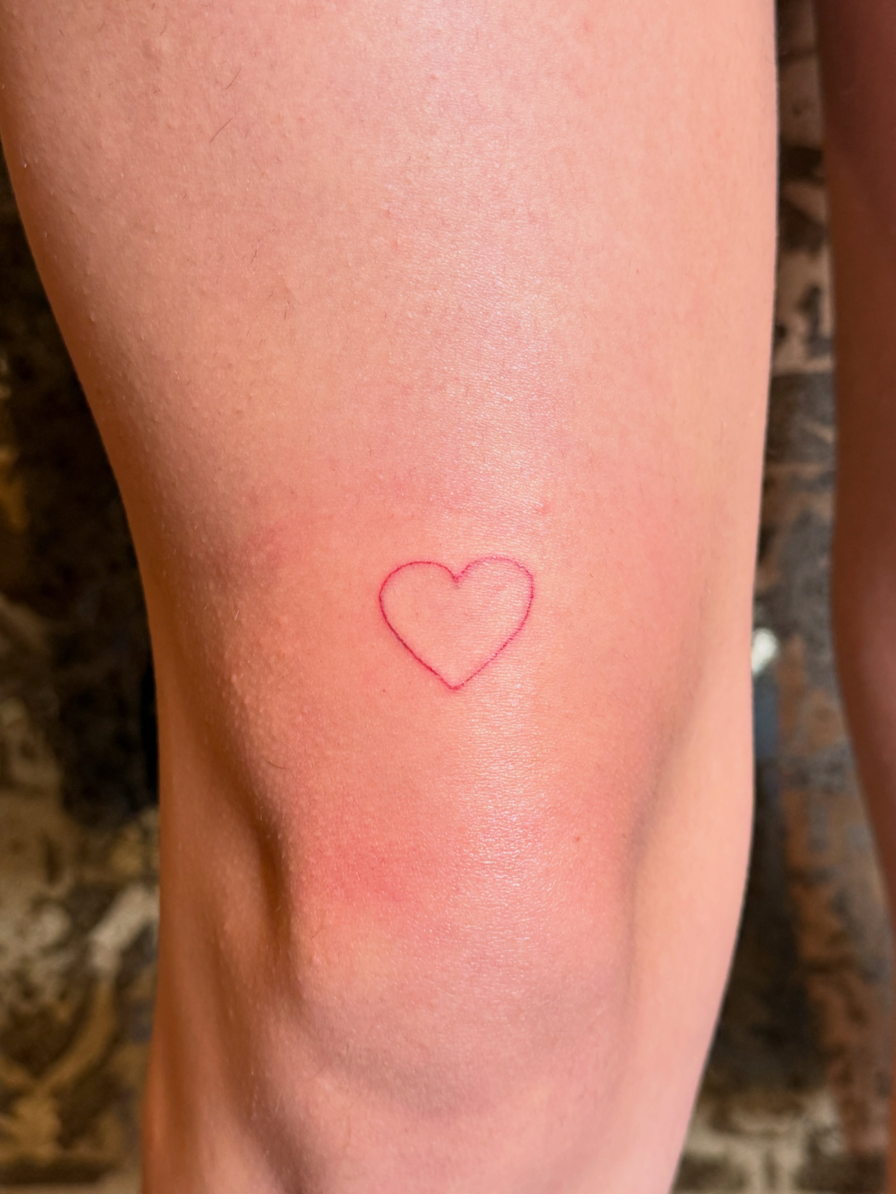 Heart minimalist tattoo on the leg by nova ♡ˎˊ˗ tattoo apprentice