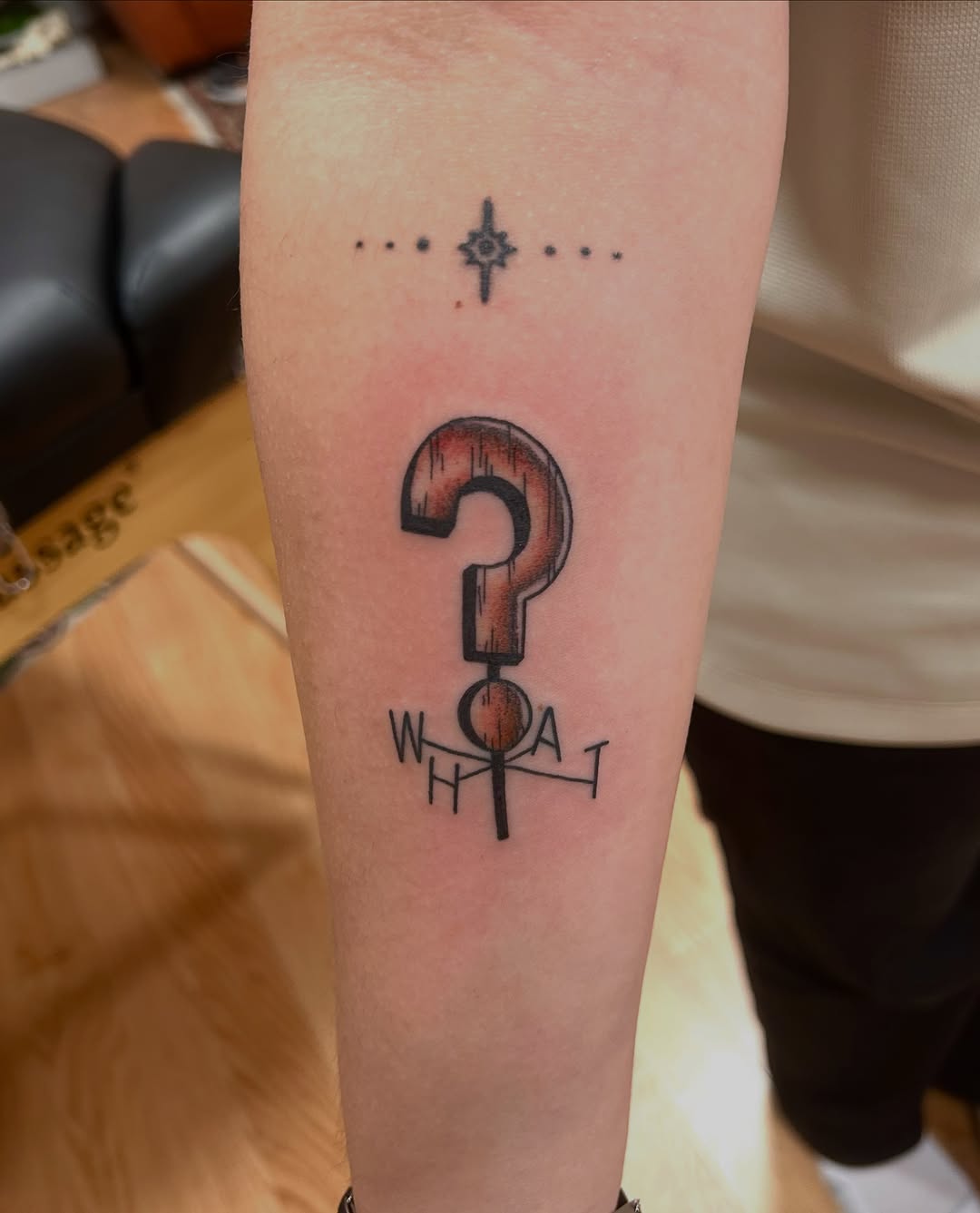Tattoo by @wldspce — illustrative, lettering_script