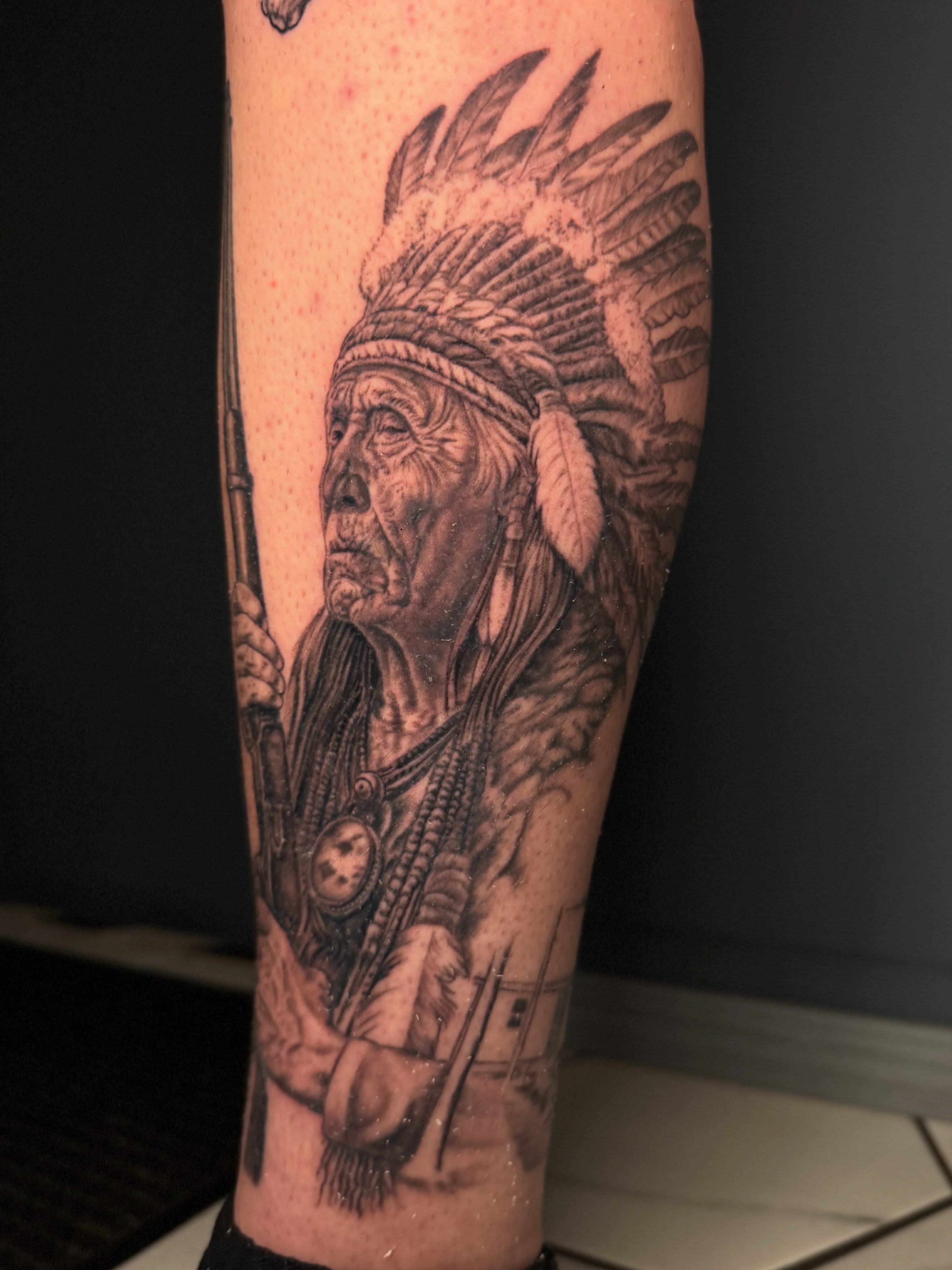 Tattoo by @urbancowboyart โ realism, black_and_grey