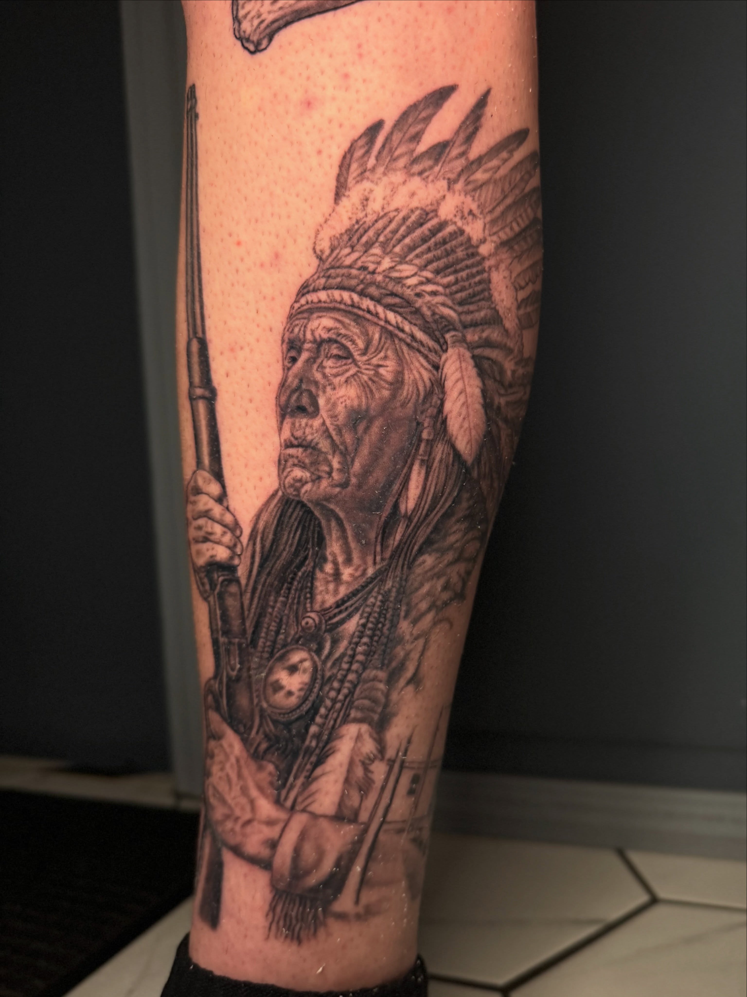 Tattoo by @urbancowboyart โ realism, black_and_grey