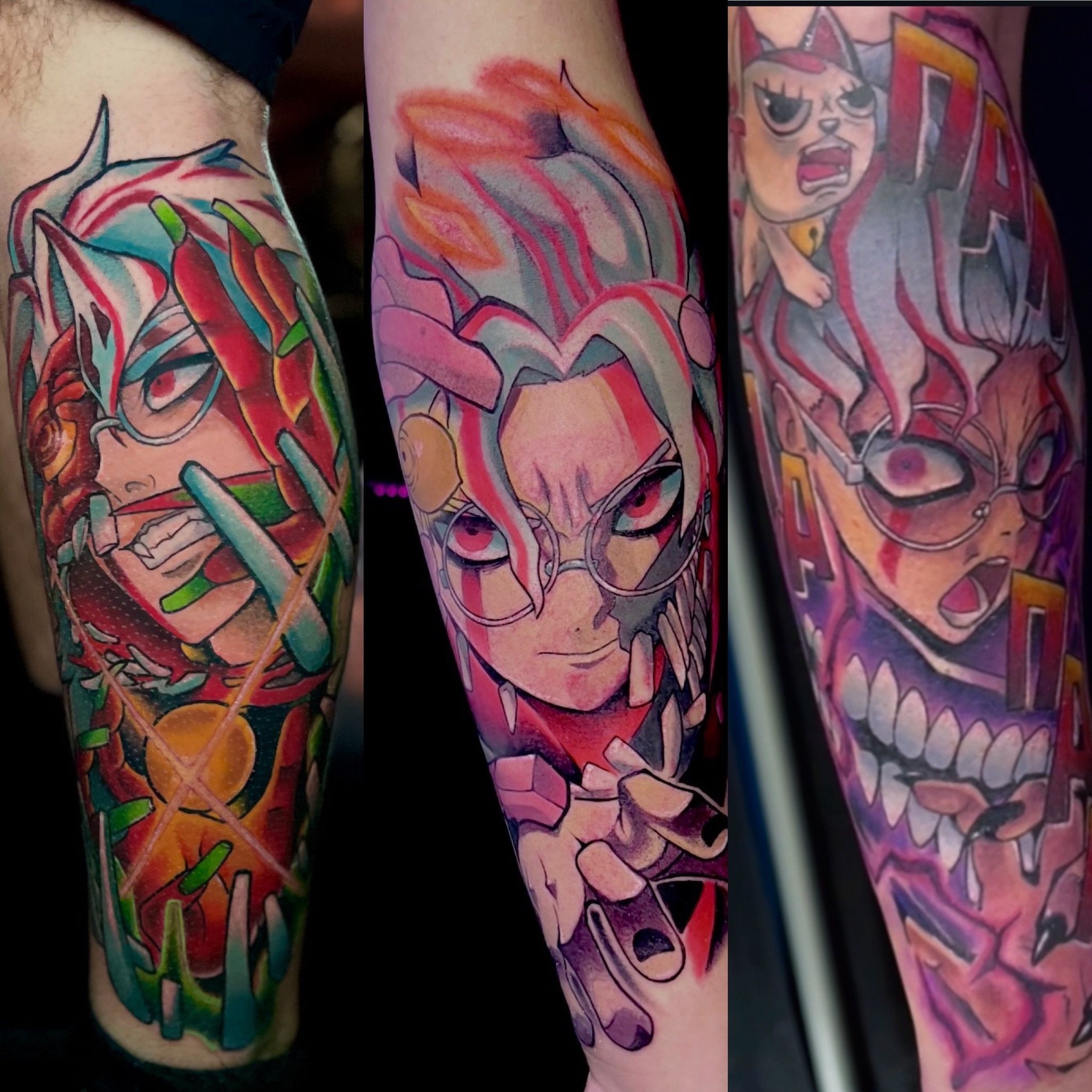 Anime character anime tattoo on the forearm by David Carras-pol, Miramar, Florida