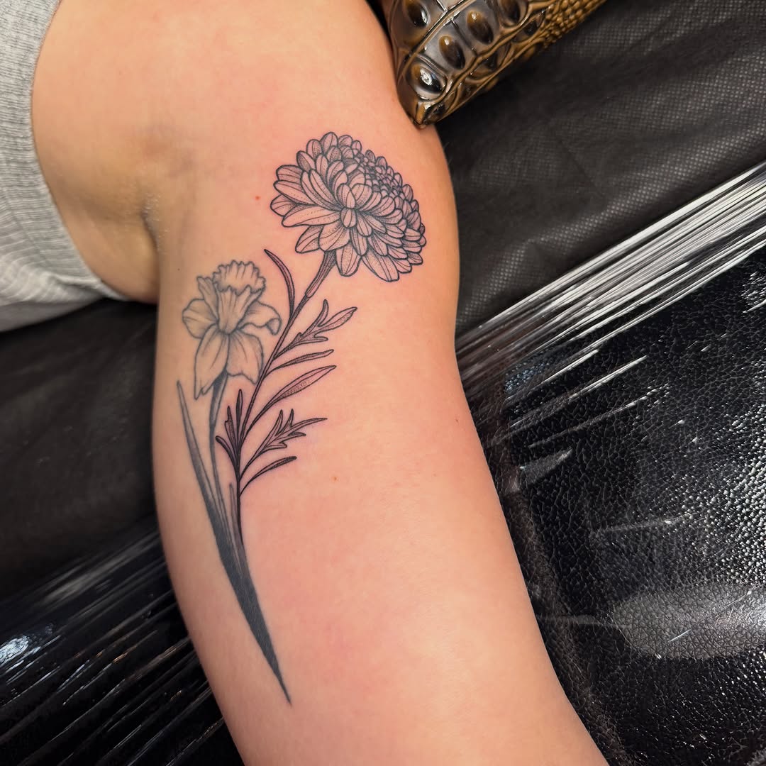 Tattoo by @allisonirvintattoo — fine_line, black_and_grey