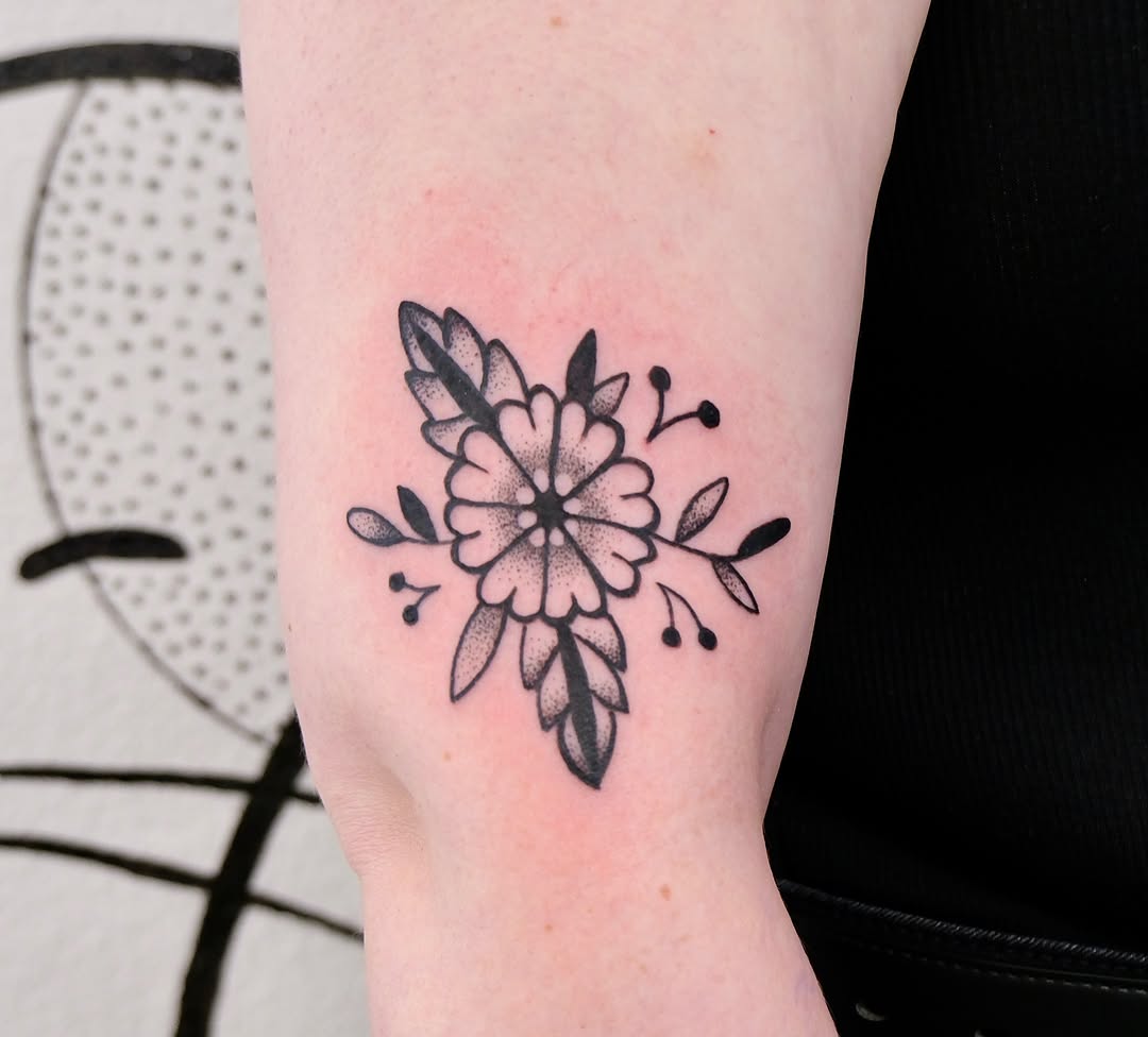 Tattoo by @peggypantz — dotwork, fine_line