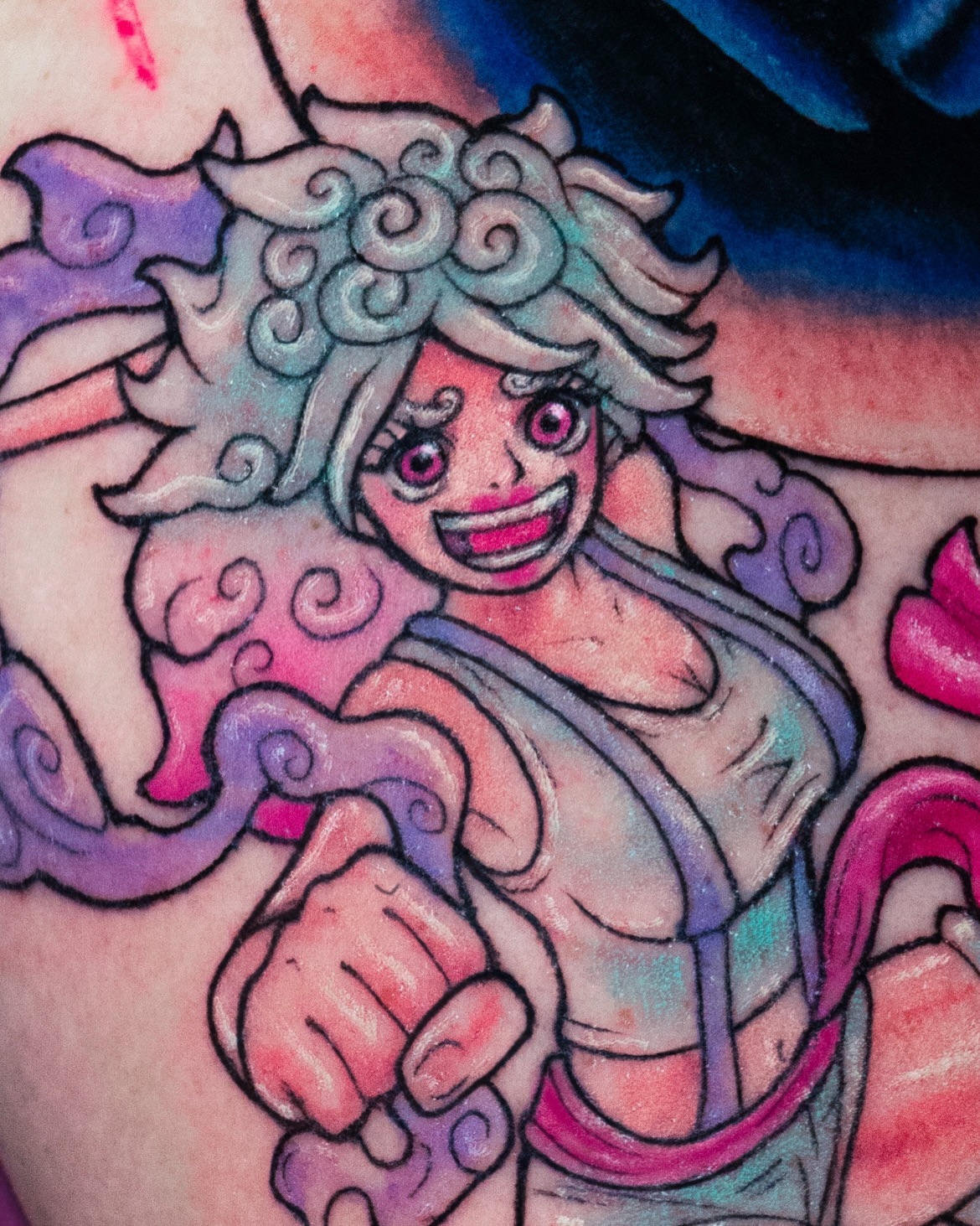Medusa new school tattoo on the thigh by 🖤 Xamy ∆rt (◍