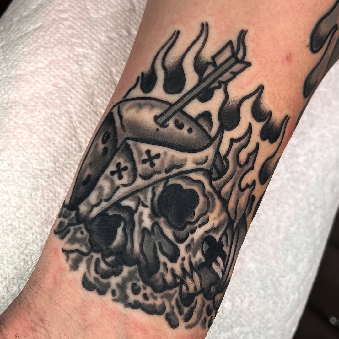 Tattoo by @slygibson — american_traditional, black_and_grey