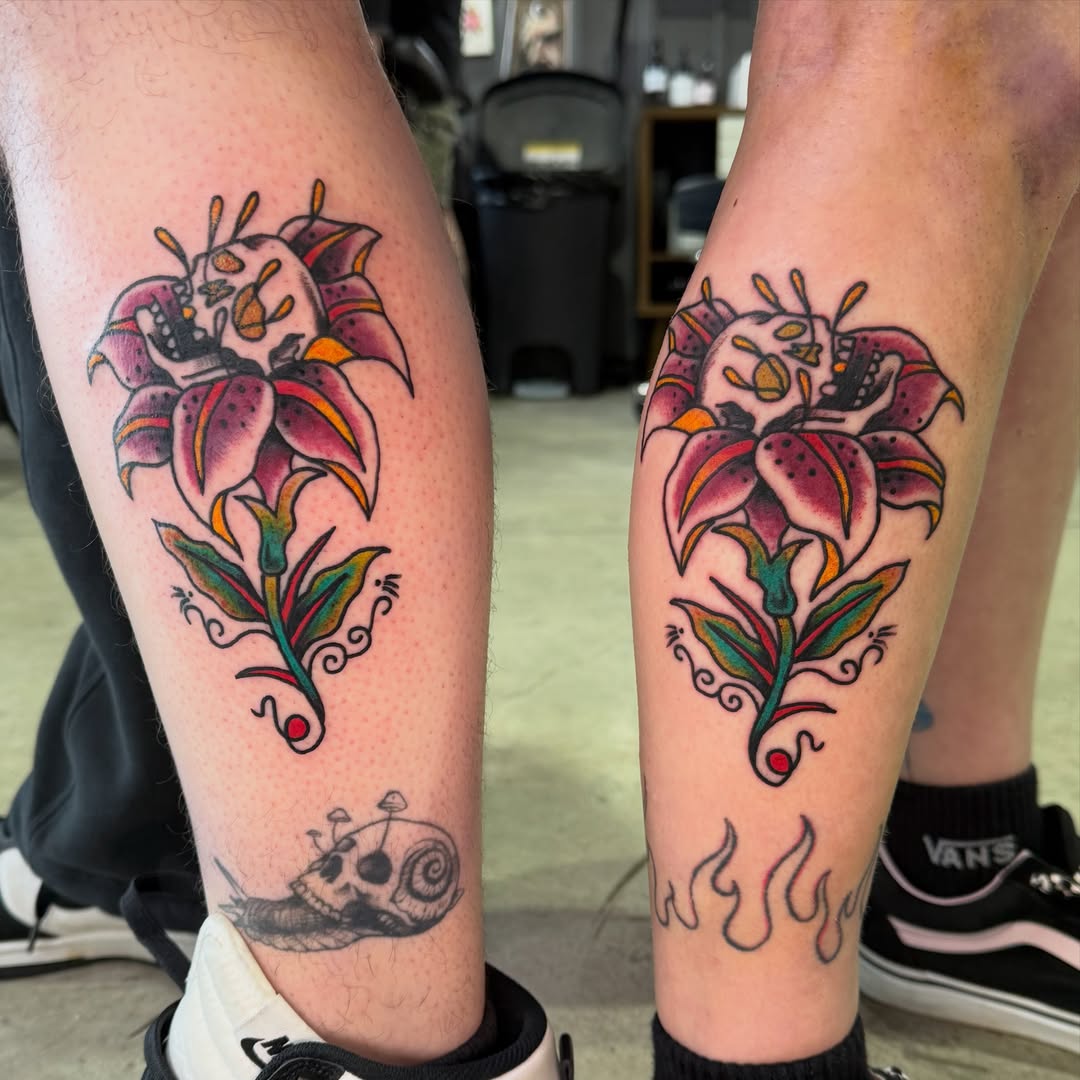 Tattoo by @pokeyvixen — american_traditional, dotwork